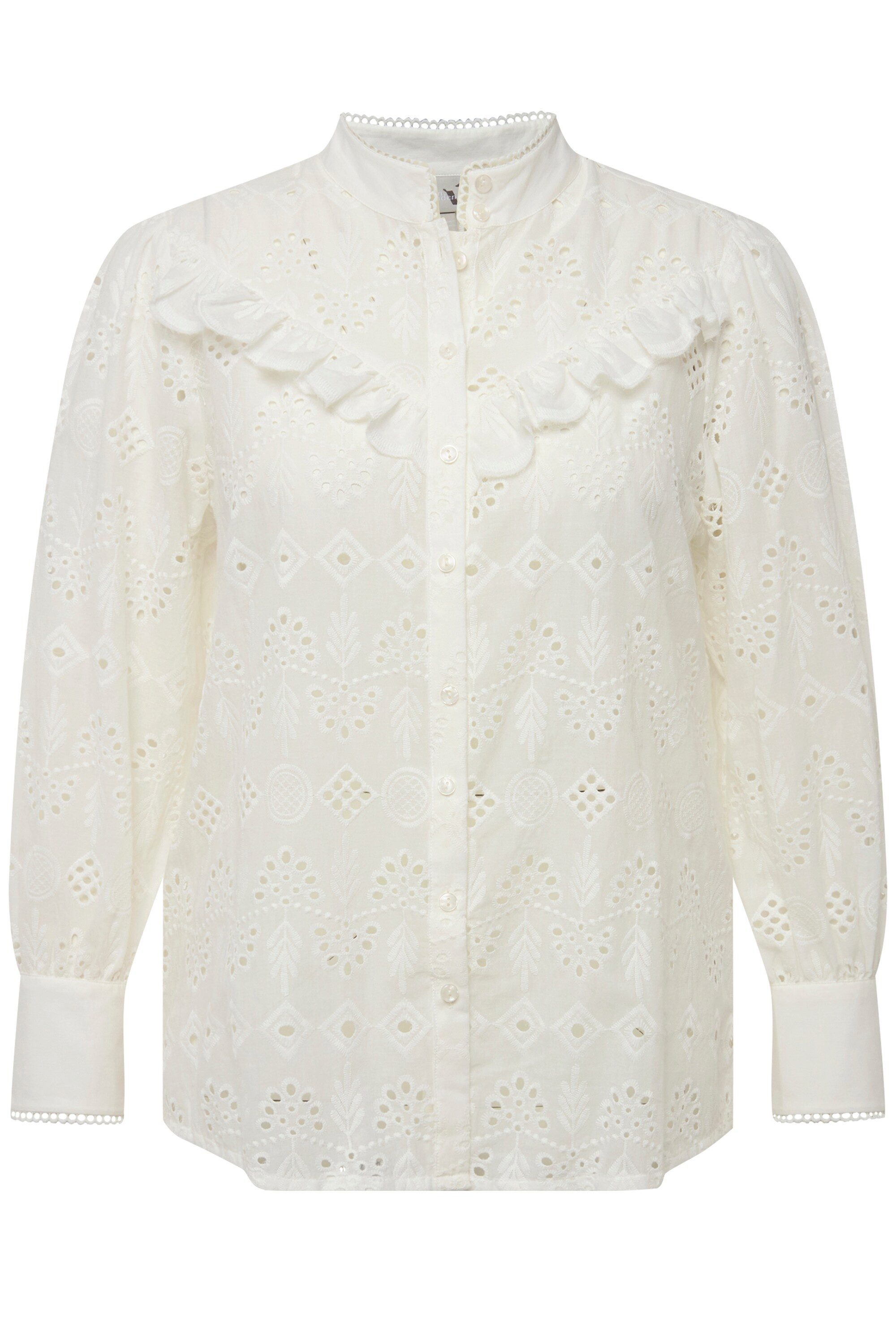 Ulla Popken Longbluse Bluse Lochspitze Rüsche günstig online kaufen
