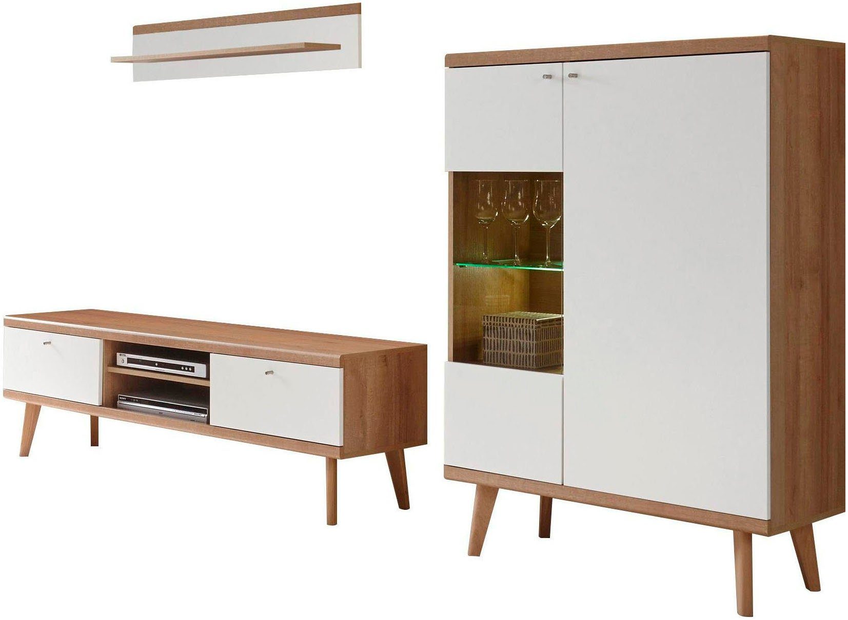 andas Wohnwand Merle, (Set, 3-St), mit besonderer Rahmenoptik. Reduzierter Preis € 579,99. Unverbindliche Preisempfehlung € 909,99