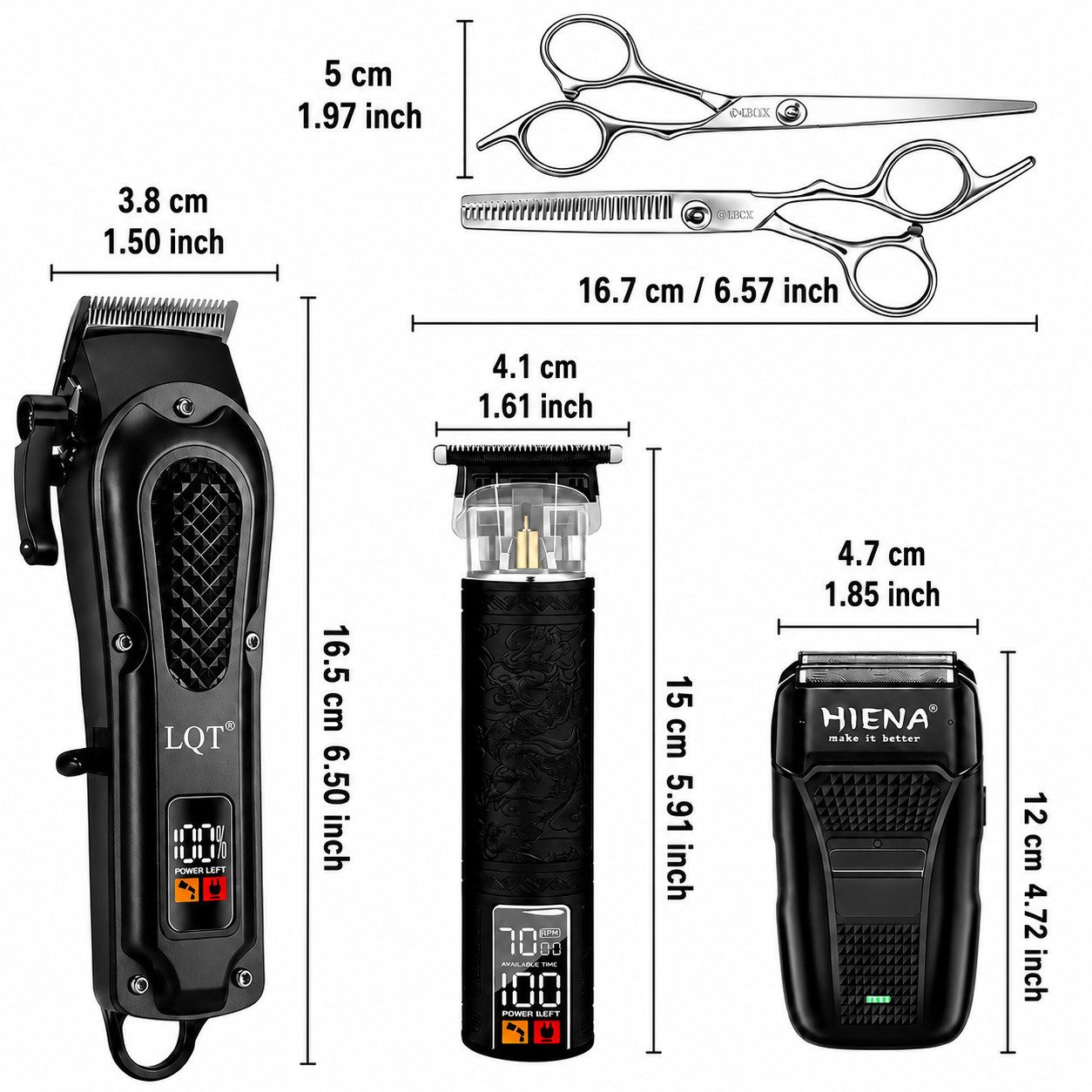 Toomoke Haarschneider für Herren, Barttrimmer, Elektrorasierer, Grooming Set, Haarschneidemaschine, Körperrasierer, Friseurset für Zuhause & Salon, 3-in-1, 3 Di – Bild 2 von 5
