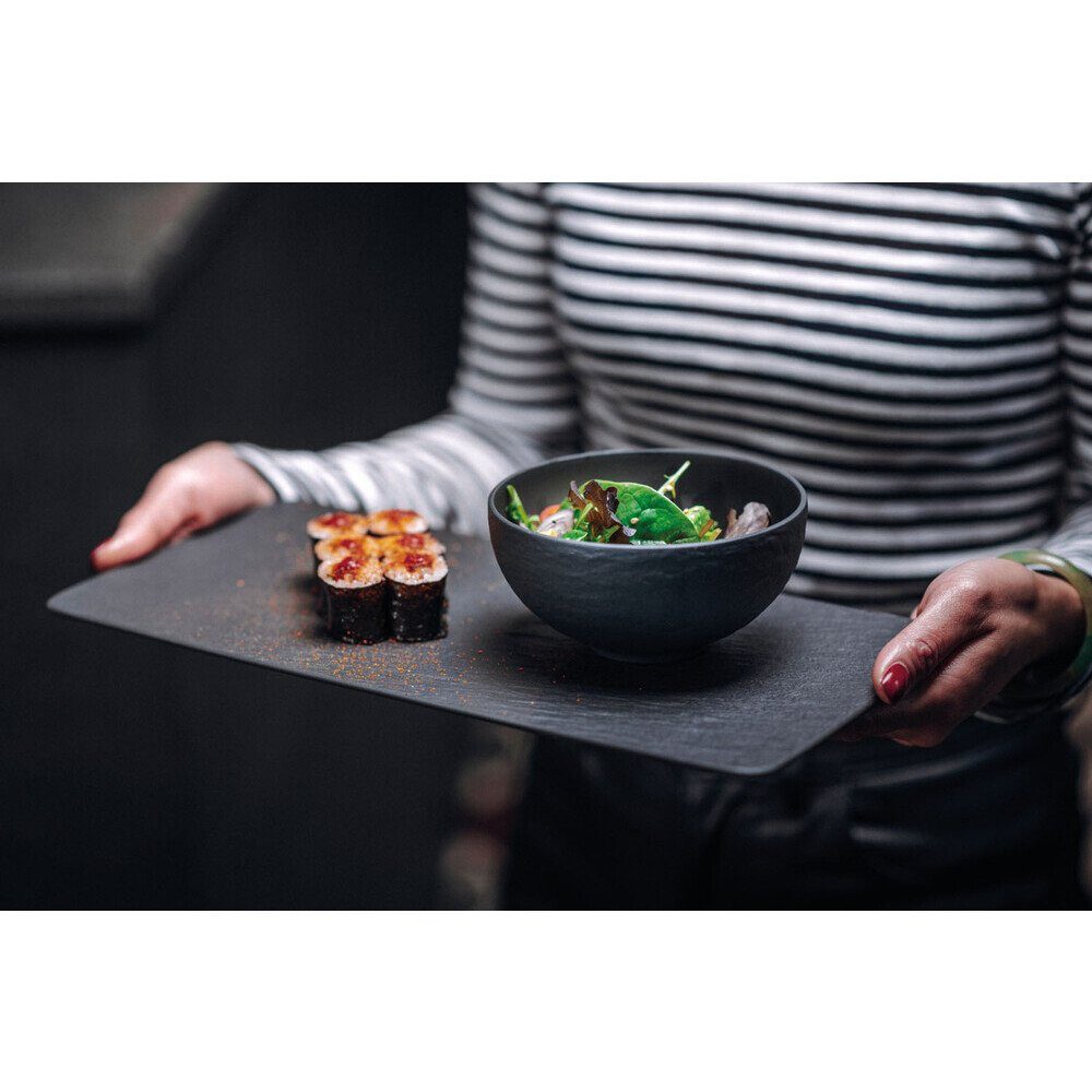 Villeroy & Boch Servierplatte Servierplatte 28x17 cm Manufacture Rock, Premium Porcelain, (1-tlg), Servierplatte, 28,00cm, Premium Porcelain, schwarz – Bild 3 von 4