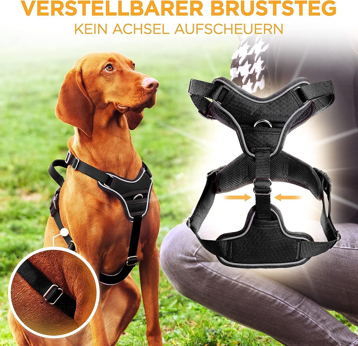 Gepolstertes Reflektierendes Hundegeschirr GOOPAWS – Leicht, Verstellbar, Für Kleine Bis Große Hunde