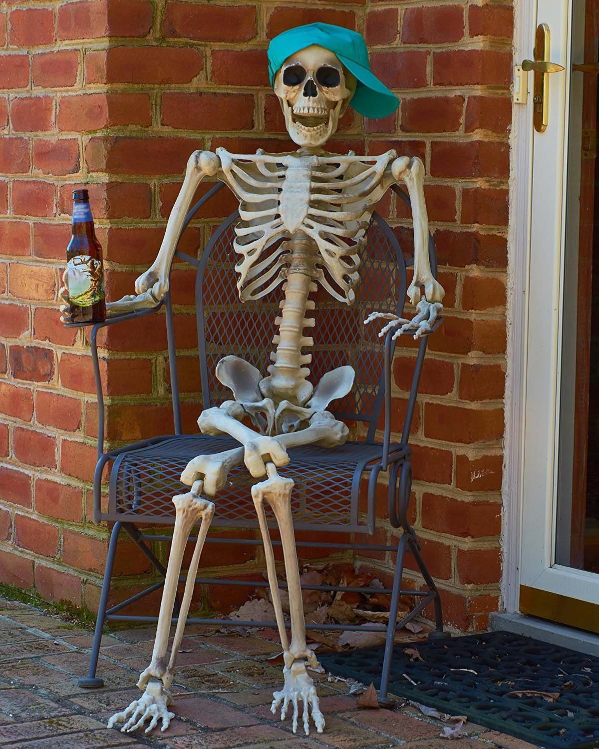 Goods+Gadgets Hängedekoration Skelett 160 cm (Halloween Deko), Ganzkörper Skeleton
