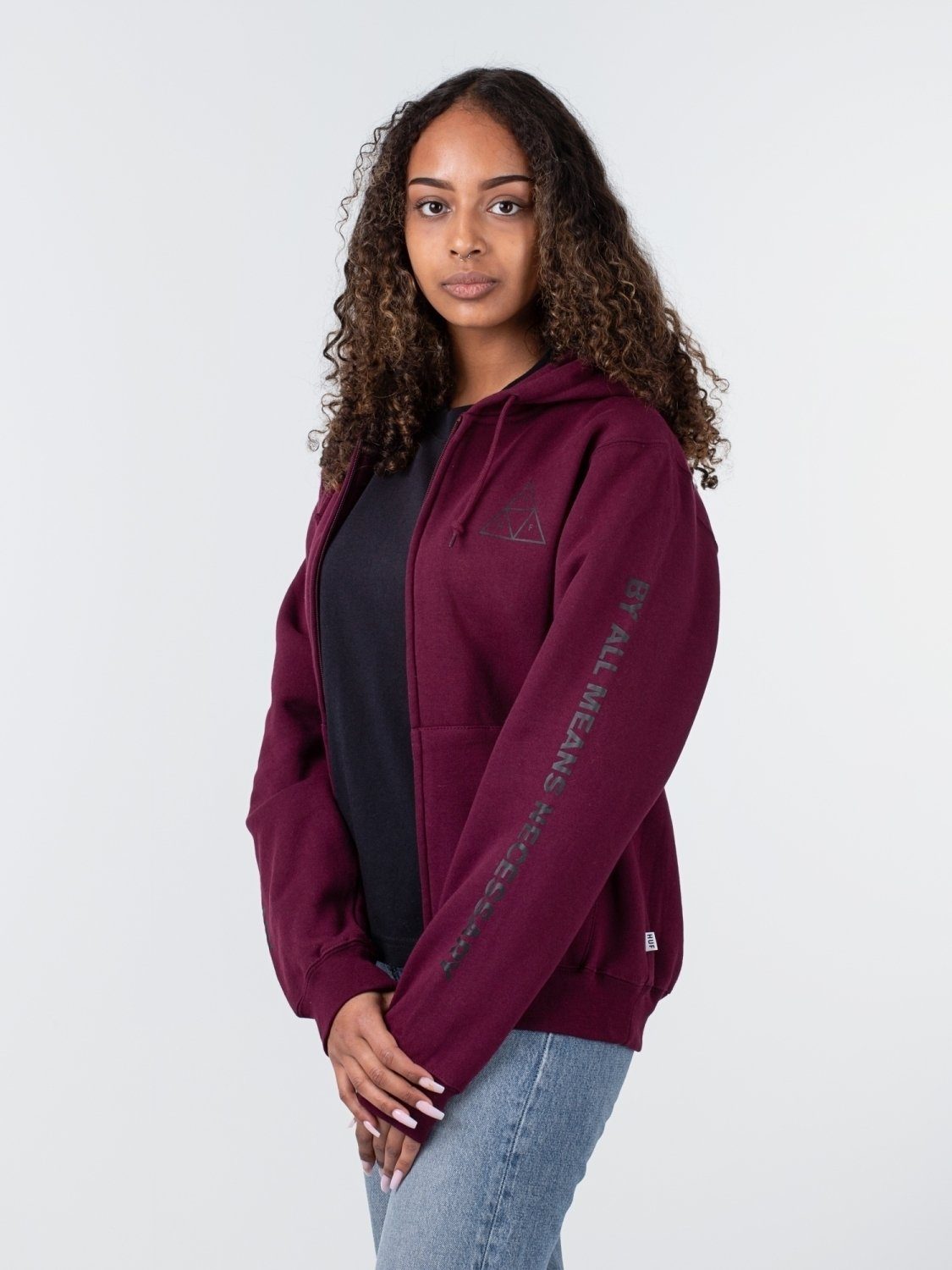 HUF Kapuzensweatjacke HUF All Means Triple Triangle Hoodie