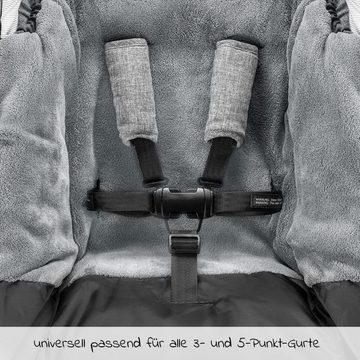 Zamboo Fußsack Deluxe - Melange Grau, Winter Fußsack 3M für Kinderwagen & Buggy leichter Baby Winterfußsack