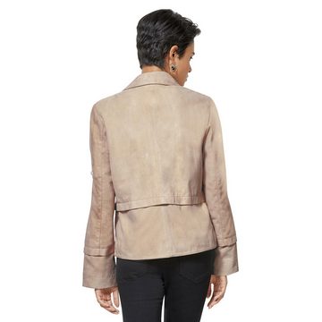 Mainpol Lederblazer • beige • Taillennaht mit Blende