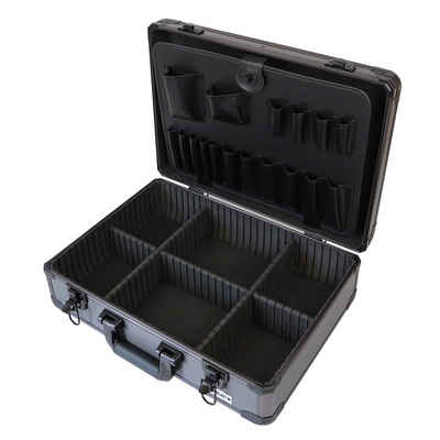 HMF Werkzeugkoffer Utensilien Koffer mit verstellbarer Facheinteilung, Transportkoffer für Werkzeug und anderen Handwerksbedarf, 46x15x33 cm