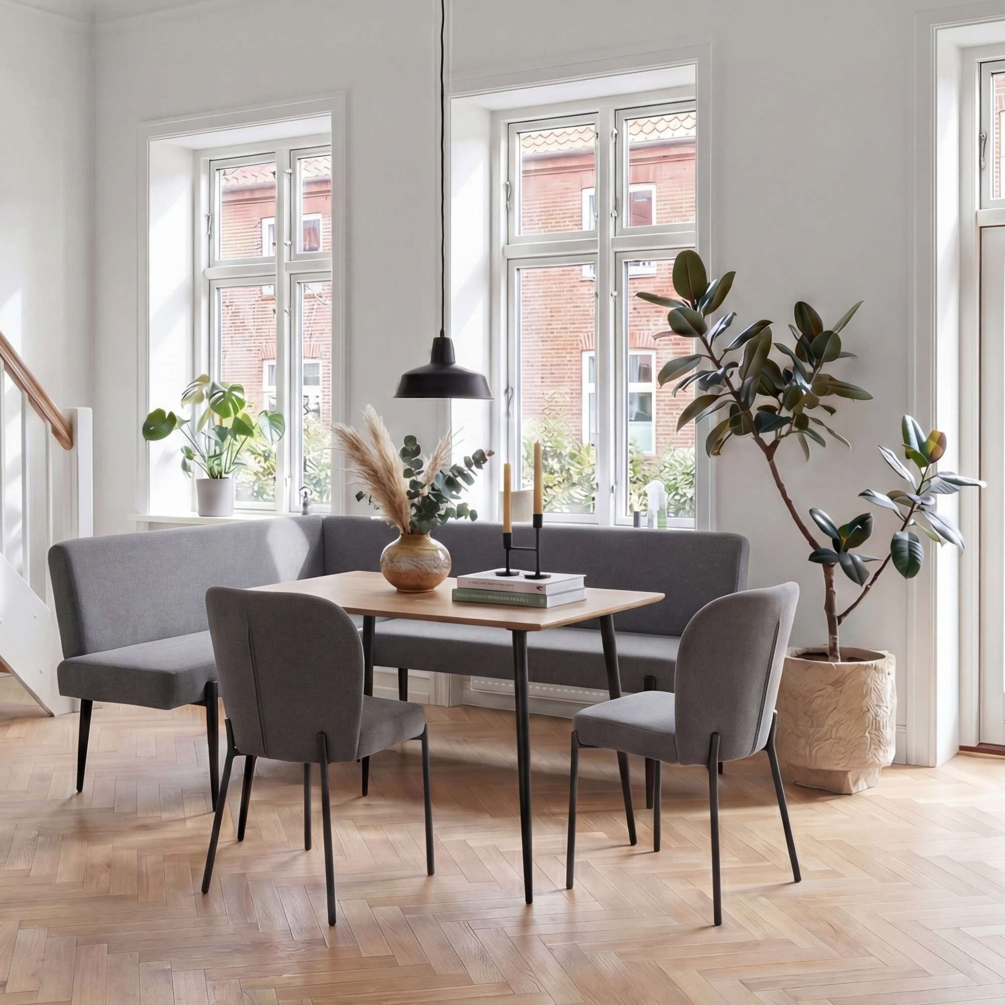 OTTO home Eckbank Frida, Federkern, pflegeleichtem Velours oder Webstoff Bezug, Breite 210 cm