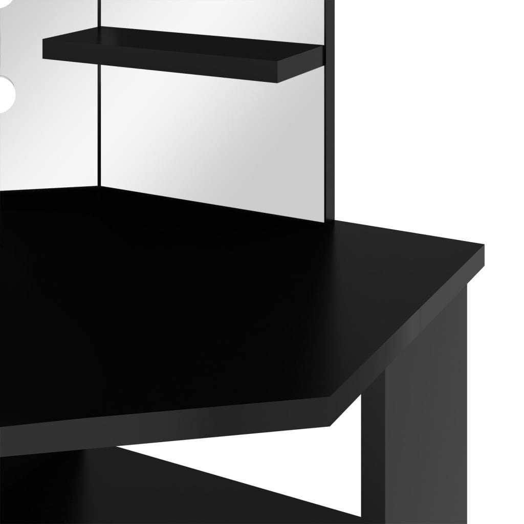Schwarz cm Eck-mit 111x54x141,5 Schminktisch LED furnicato (1-St)