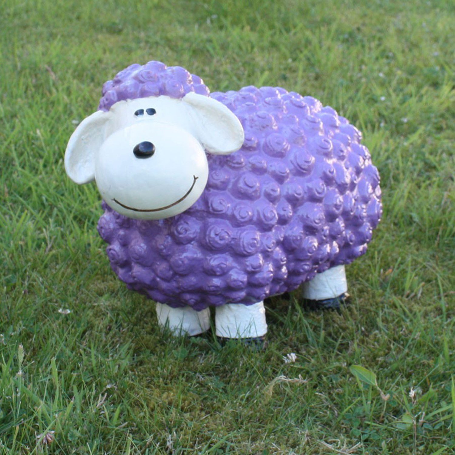 Fachhandel Plus Tierfigur Deko Schaf mittel Gartenfigur Schaf Bunte Schafe für den Garten (1 St), Farbenfrohe Gartenfigur