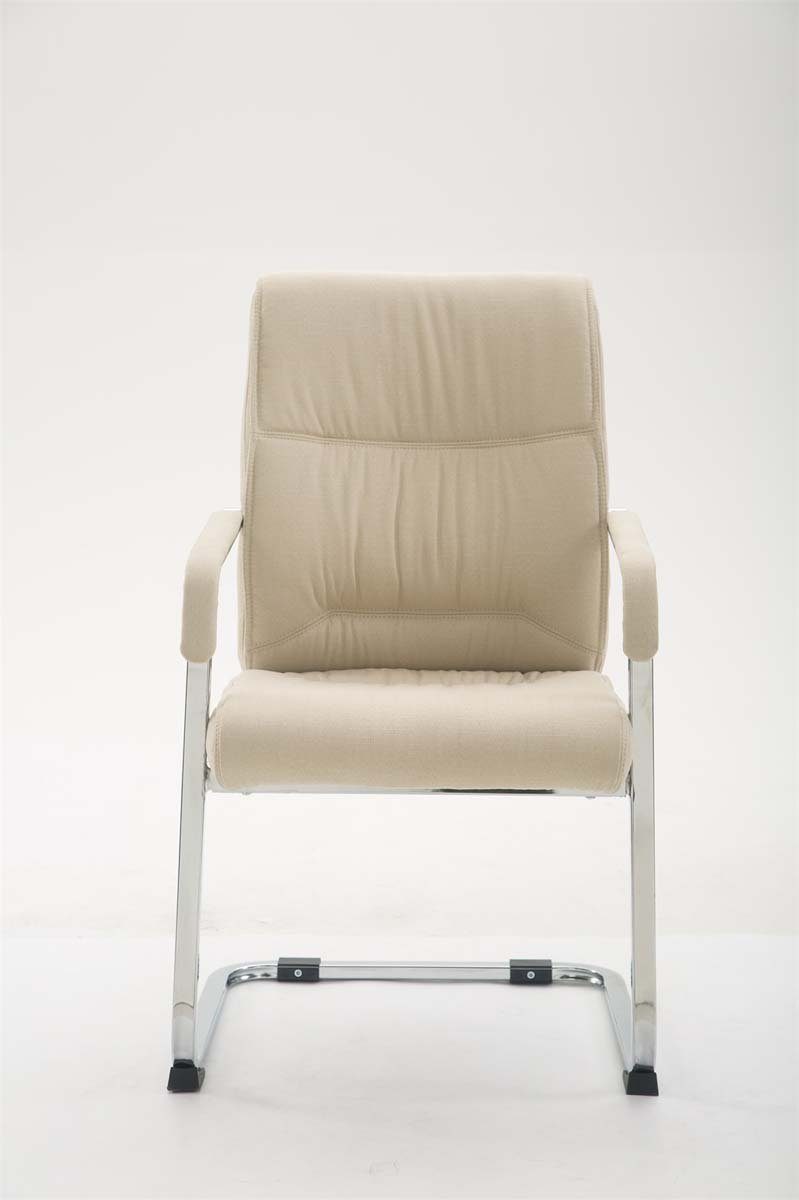 TPFLiving Besucherstuhl Anobo Metall mit creme chrom - gepolsterter - Stoff hochwertig Sitzfläche Konferenzstuhl Esszimmerstuhl Gestell: Wohnzimmerstuhl), Sitzfläche: (Küchenstuhl - 