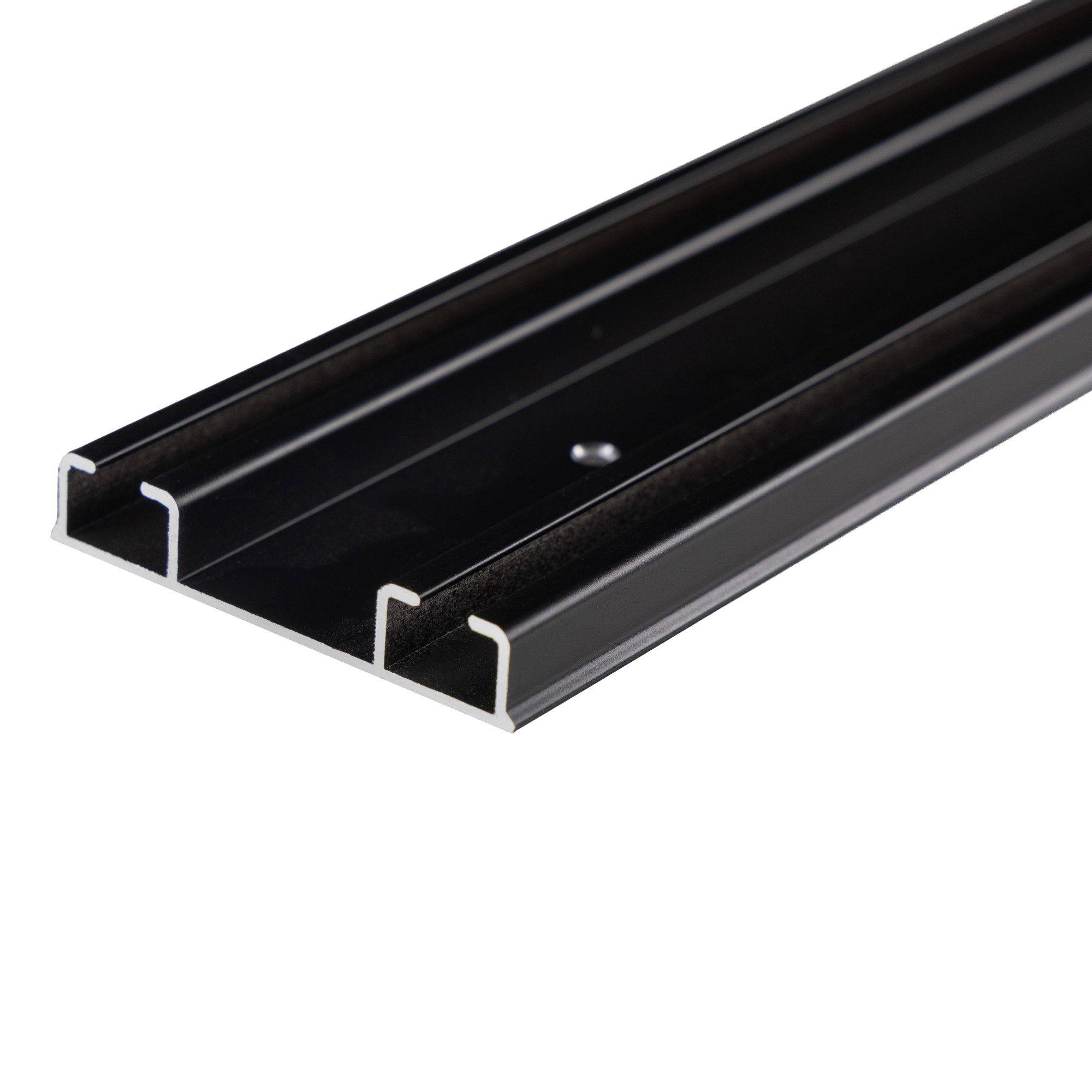 SN DECO GROUP Gardinenschiene Objektschiene LM, 2-läufig, Fixmaß, mit Bohren, verschraubt, Aluminium, vorgebohrt, Aluminium, Innenlauf, Vorhangschiene