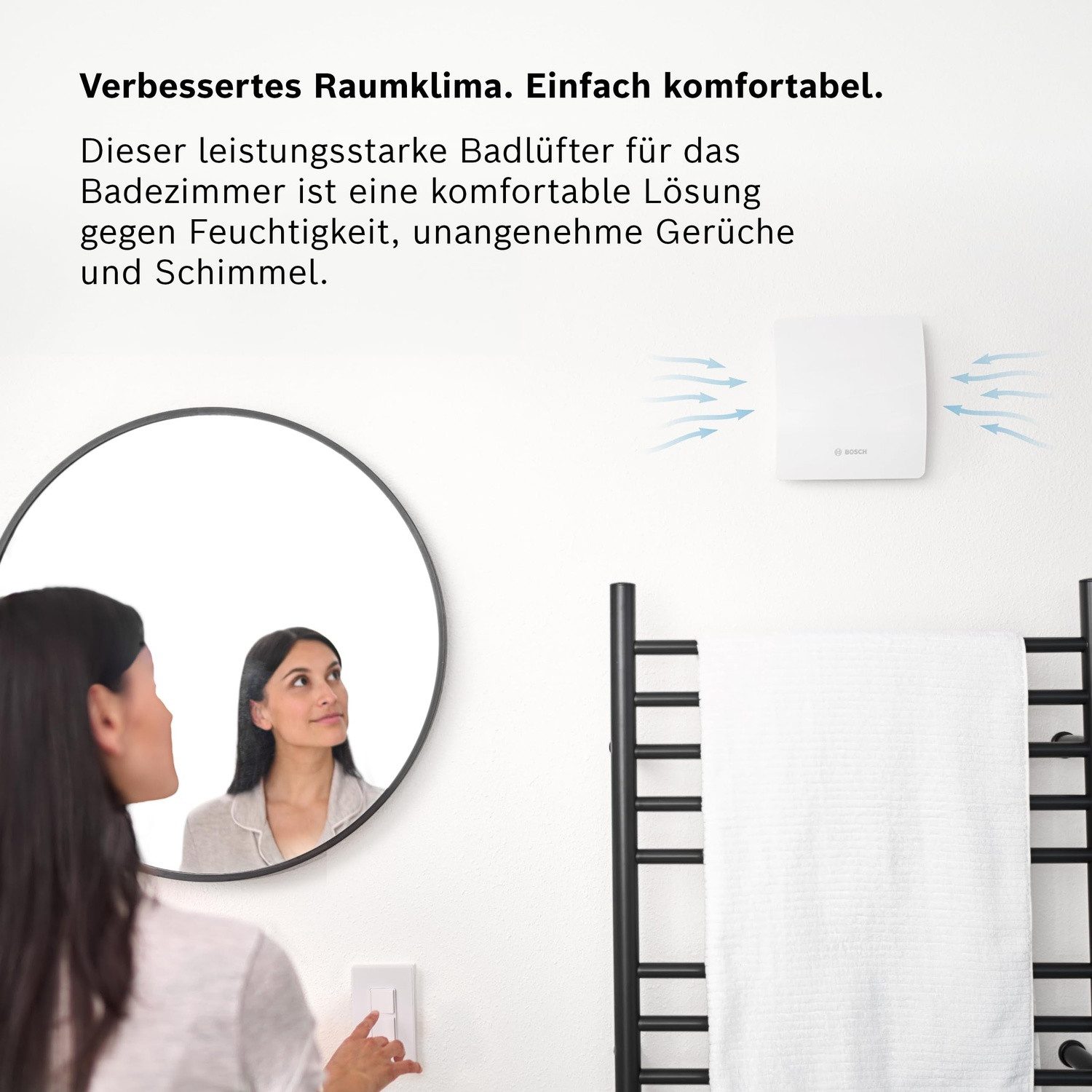 BOSCH Wandventilator Badlüfter, zur Wandmontage inkl. Schrauben und Dübel