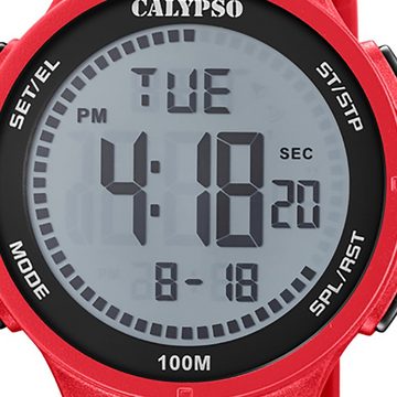 CALYPSO WATCHES Digitaluhr Calypso Herren Uhr Digital Fashion, Herrenuhr rund, groß (ca. 44mm), Kunststoffarmband, Fashion-Style