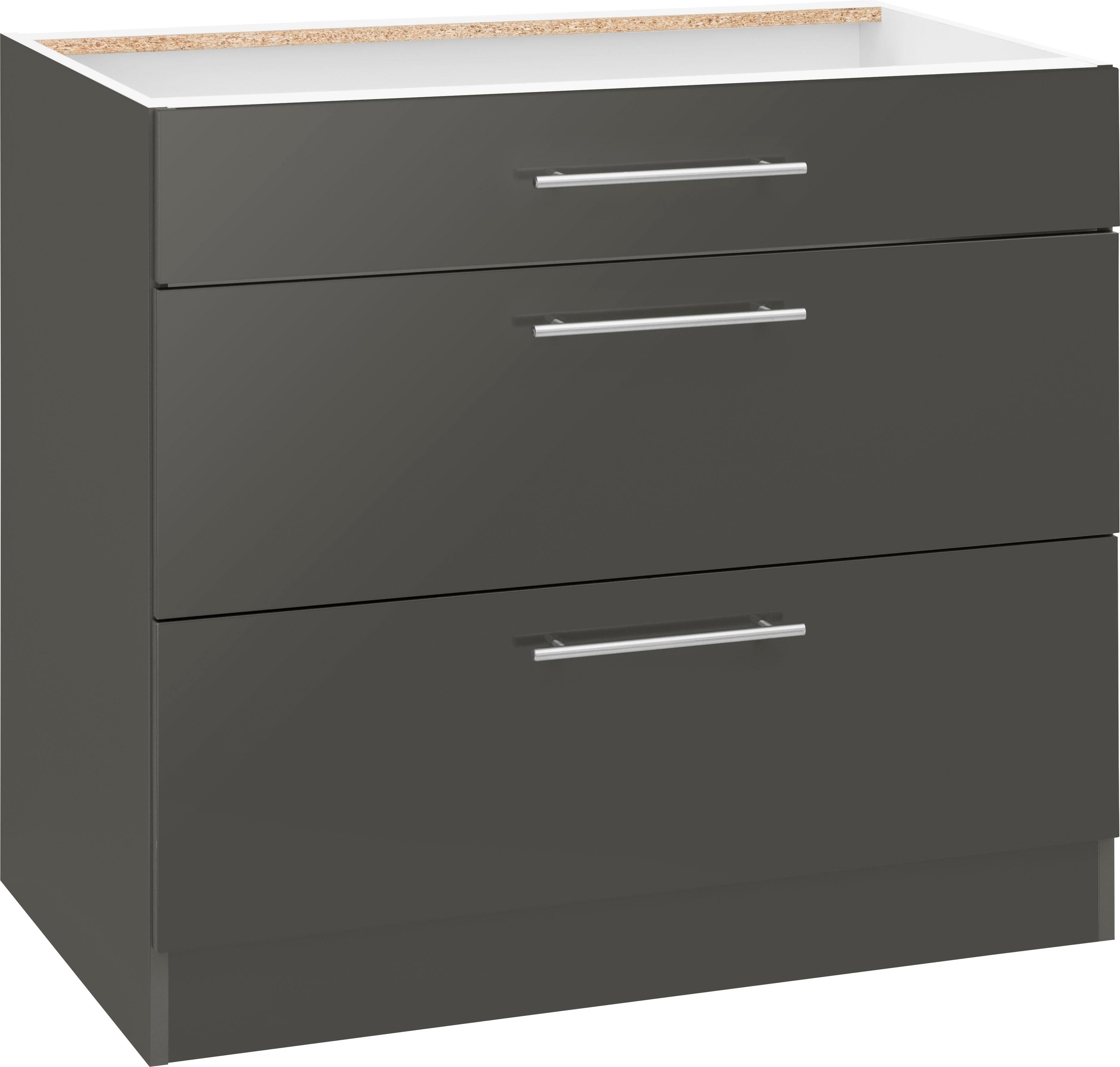 wiho Küchen Unterschrank Cali 90 cm breit, mit 2 großen Auszügen ohne Arbeitsplatte – Bild 2 von 5