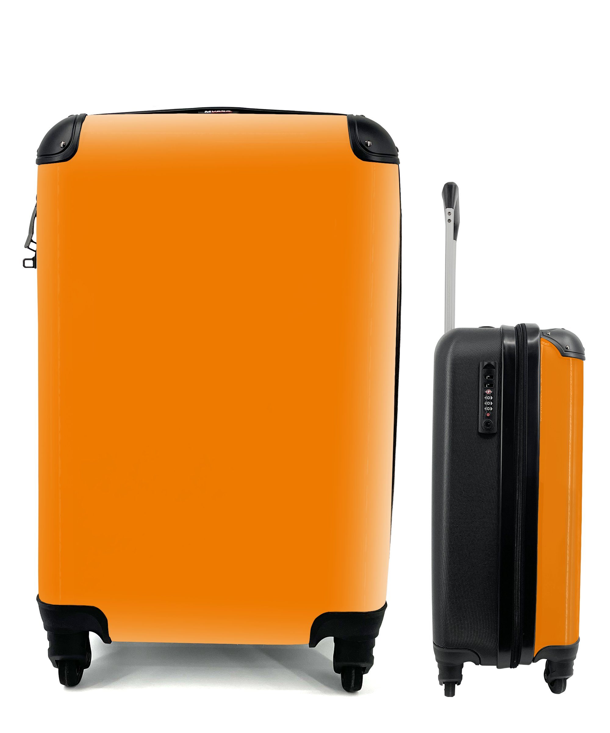Jahreszeiten - Ferien, - Farbe, Handgepäck 4 MuchoWow - Trolley, für Handgepäckkoffer Reisetasche rollen, Rollen, Herbst Orange mit Reisekoffer