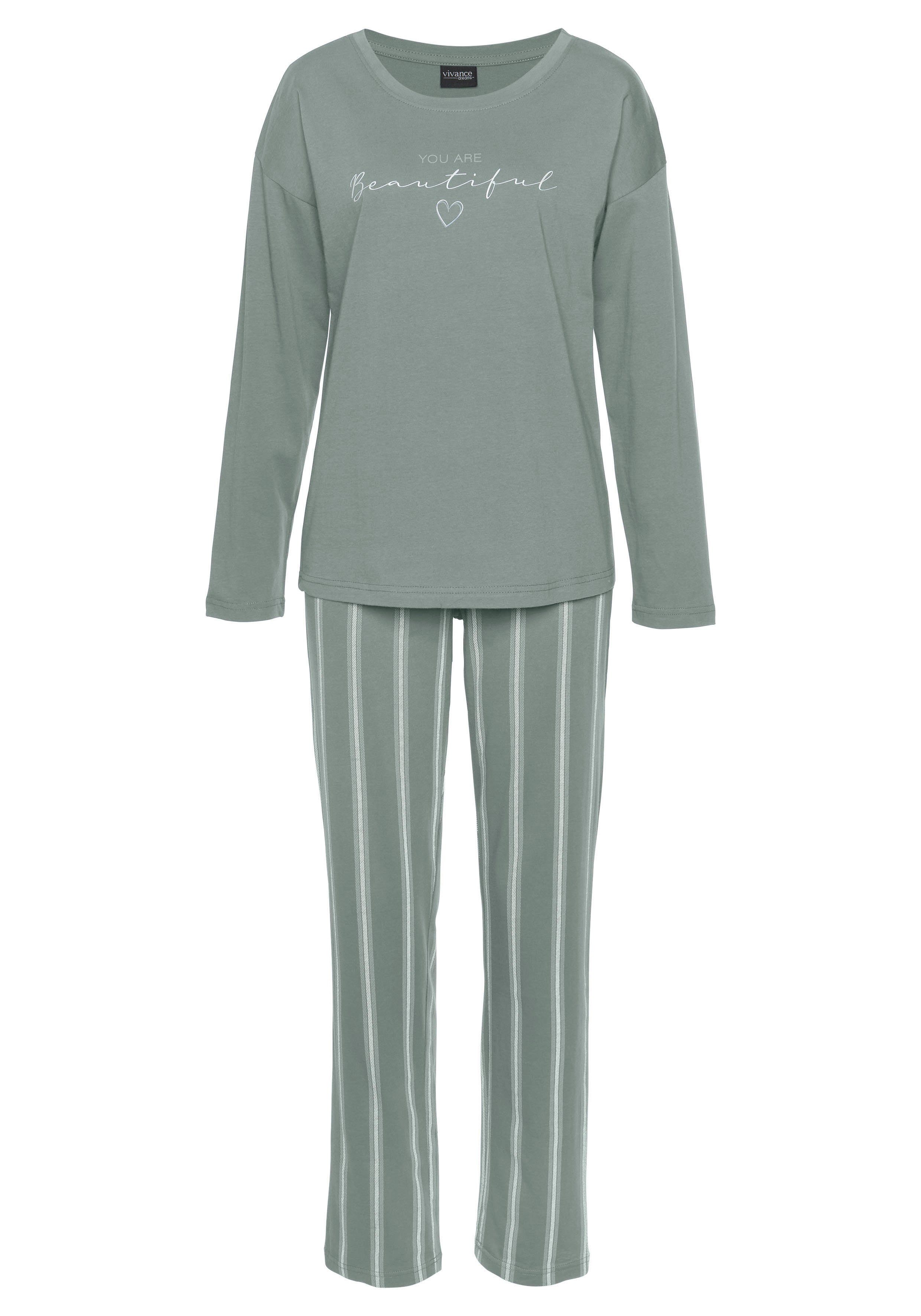 Vivance Dreams Pyjama (2 tlg., 2-teilig) mit Frontdruck günstig online kaufen