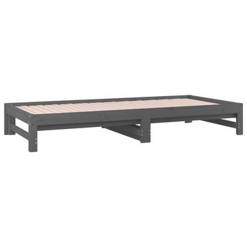 vidaXL Bett Tagesbett Ausziehbar Grau 2x(90x190) cm Massivholz Kiefer