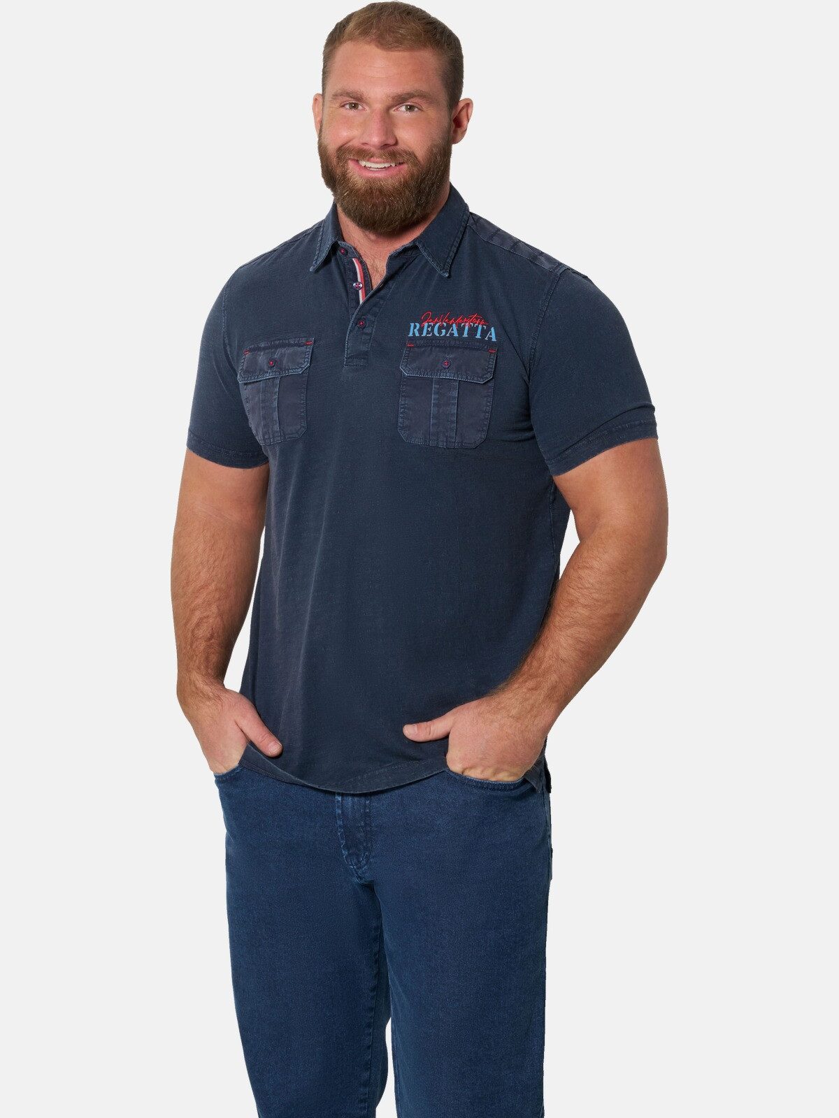 Jan Vanderstorm Poloshirt HRANE mit zwei Brusttaschen