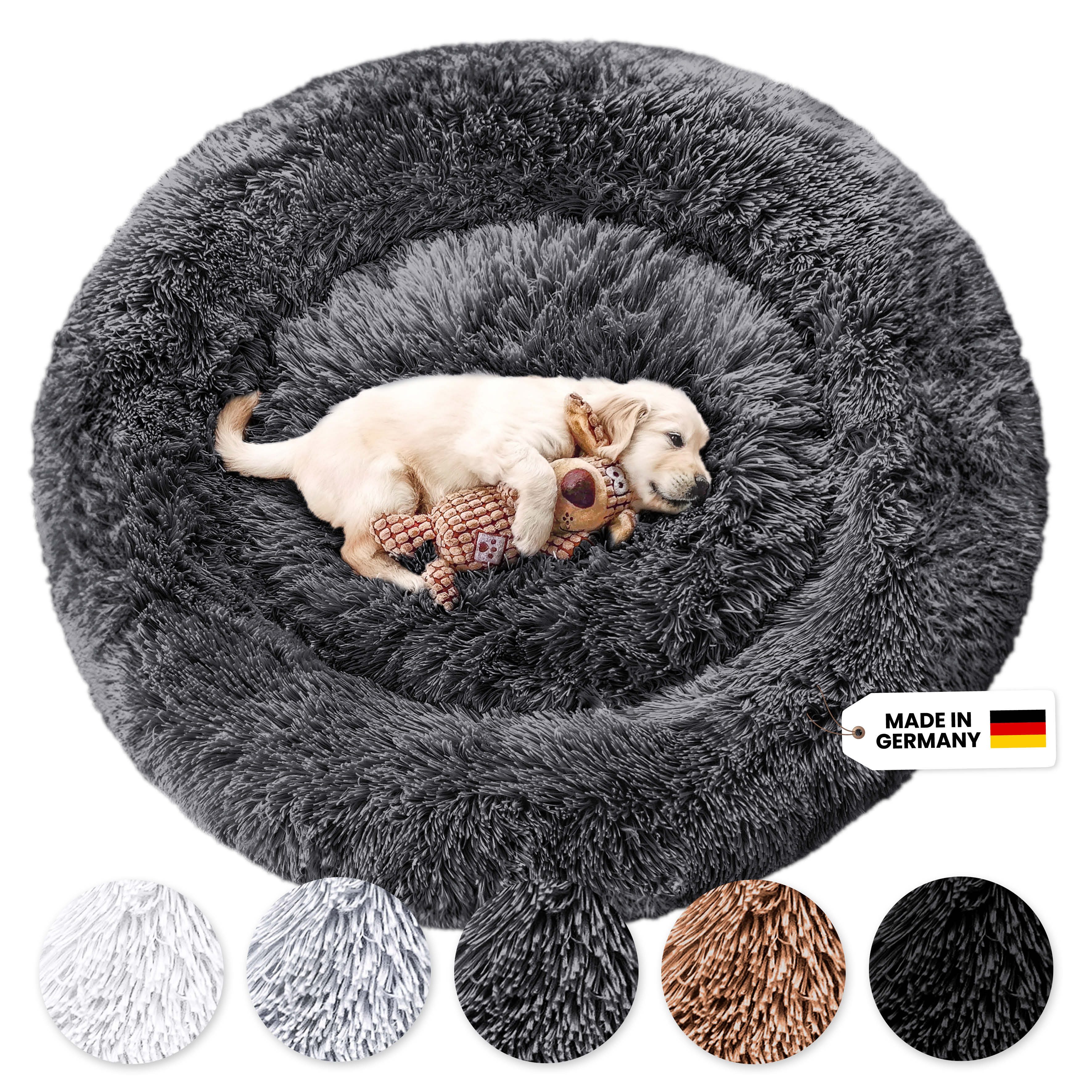 Wahre Tierliebe Tierbett - Flauschiges Hundebett Fluffy Plus, Deutschlands Original, 100% Polyester, Made in Germany, Verschiedene Größen und Farben, waschbarer Bezug