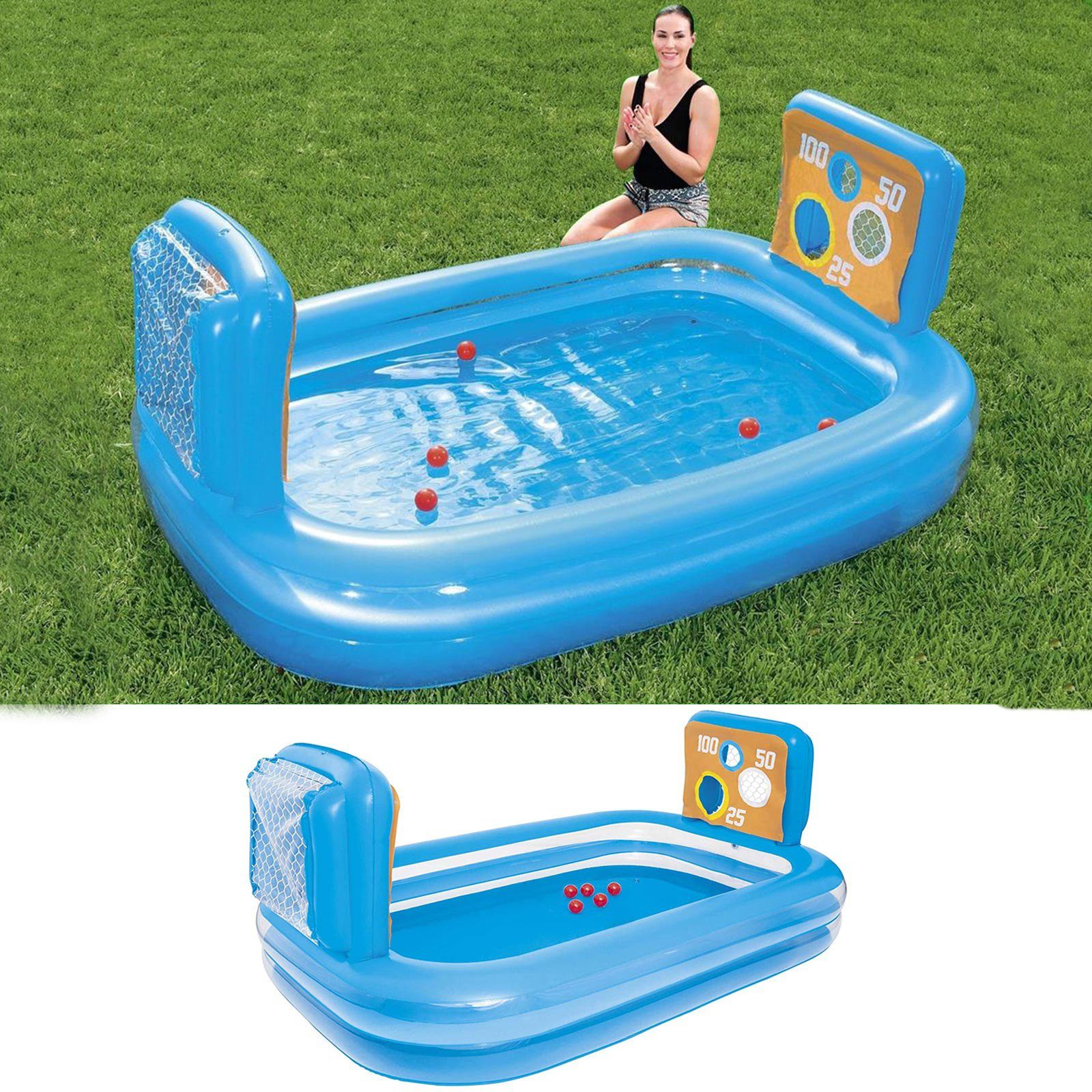 BESTWAY Pool Spaß Pool Torwand Swimmingpool Planschbecken 237x152x94cm (54170)