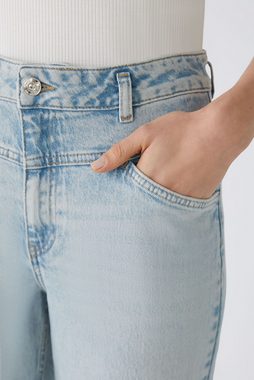 Oui Relax-fit-Jeans Jeans THE STRAIGHT mid waist, regular Lederimitatbesatz