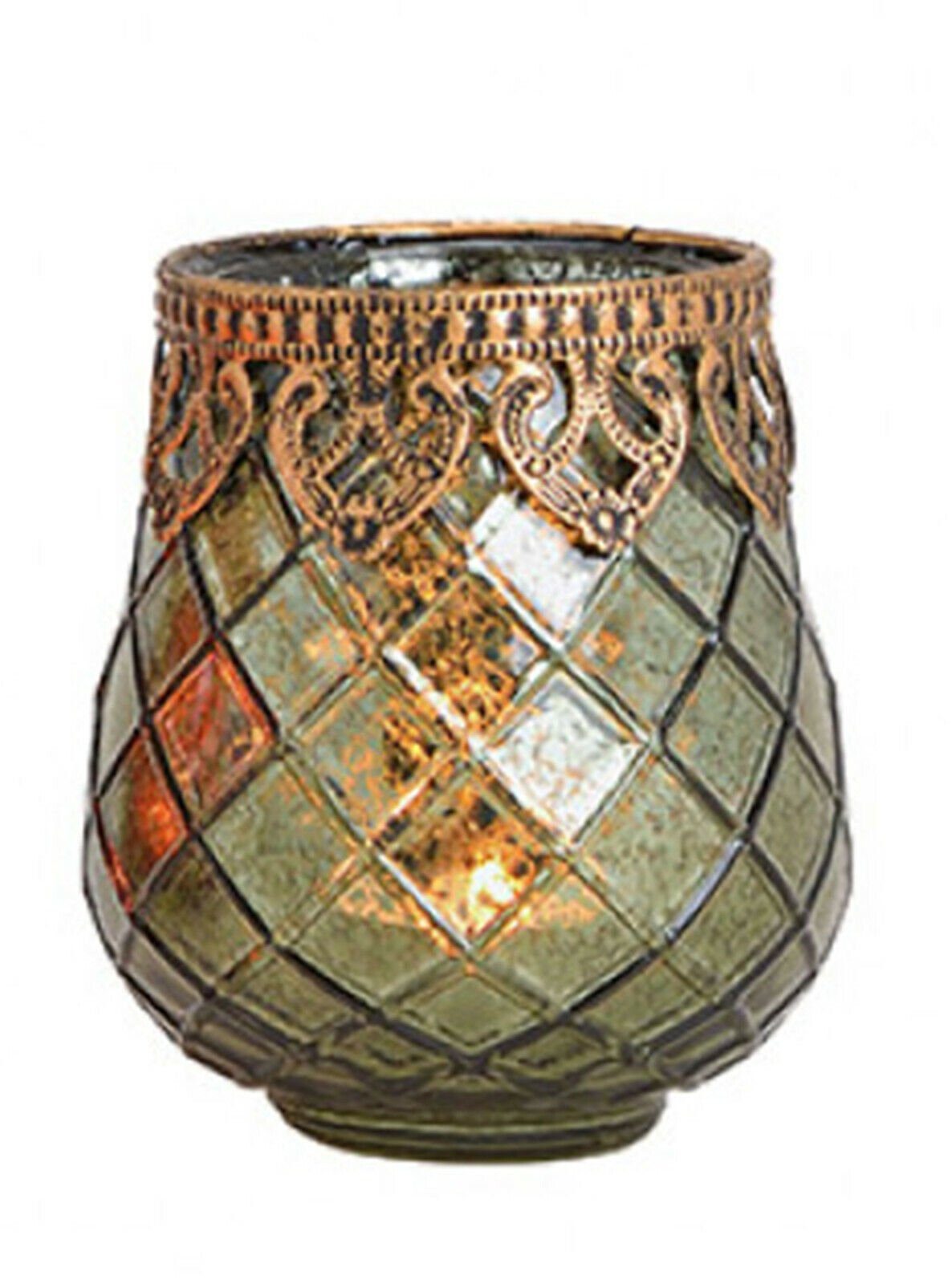 Taschen4life Windlicht Glas Windlicht Indien 602 (3 Stück) (3er Set), orientalische Windlichte, Teelichthalter, Shabby chic & Bohemien Stil 3 Stück grün | Windlichter