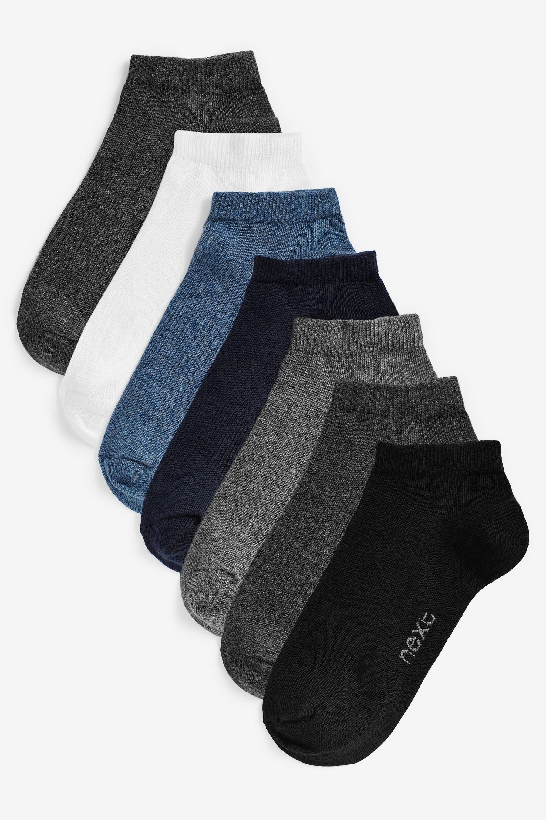 Next Basicsocken 7 x Sneaker-Socken mit hohem Baumwollanteil (7-Paar)