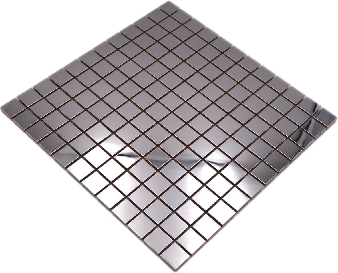 Mosani Mosaikfliesen Edelstahl Mosaik Fliese silber glänzend Плиткаspiegel Küchenwand