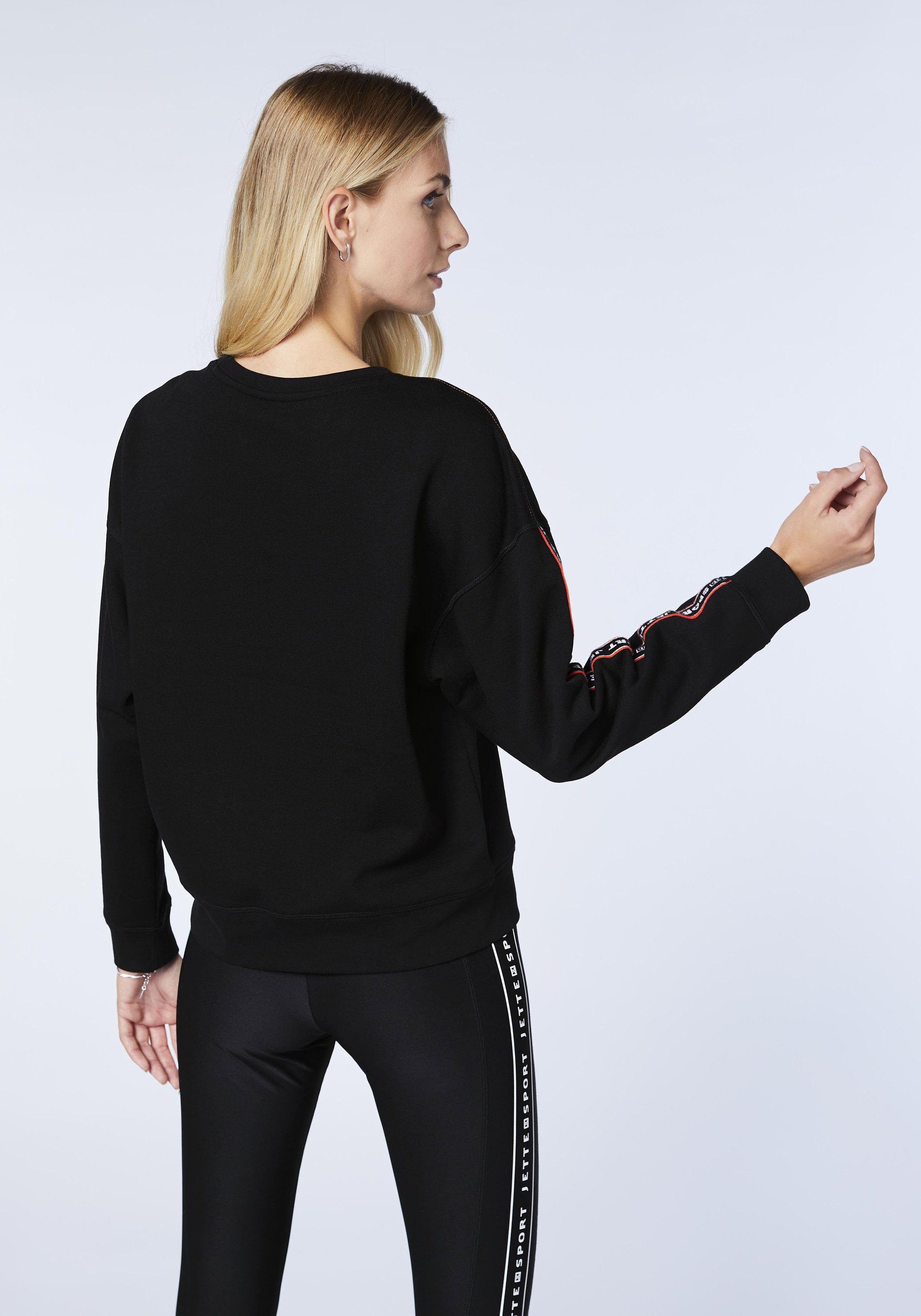 JETTE SPORT Deep Sweatshirt im 19-3911 Black Label-Design