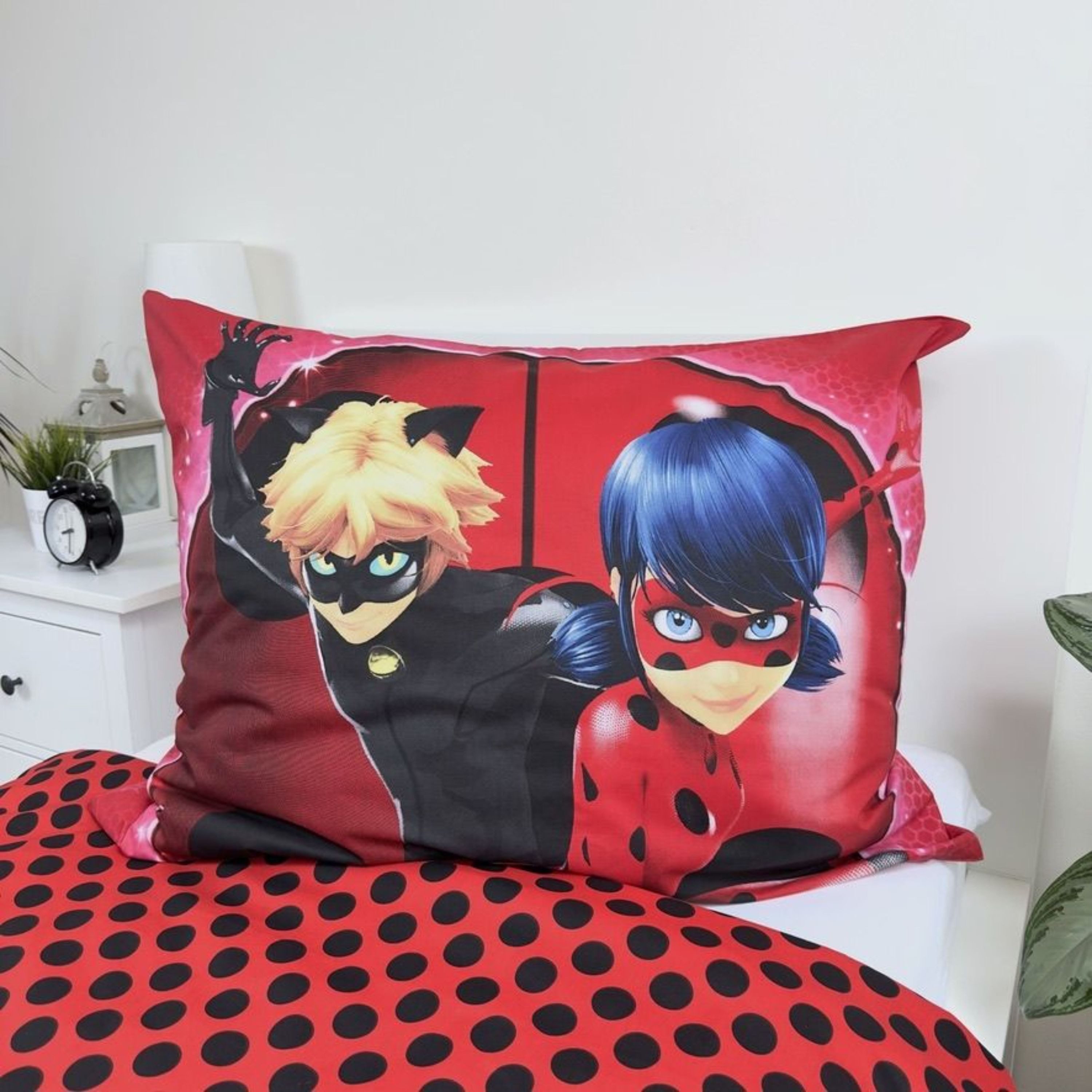 Miraculous Bettwäsche Ladybug & Cat Noir, Baumwolle, 2 teilig, Kinder Wendebettwäsche 135-140 x 200 cm