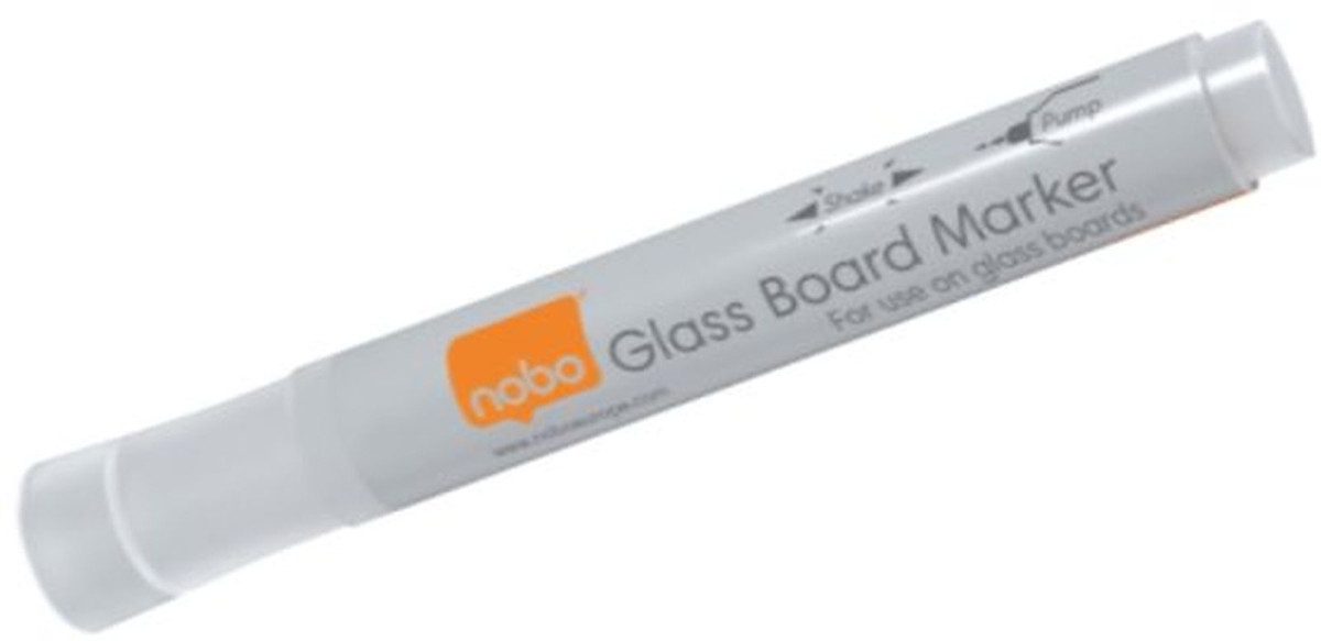 NOBO Whiteboard Marker Glastafel Marker Rundspitze VE=4 Stück weiß