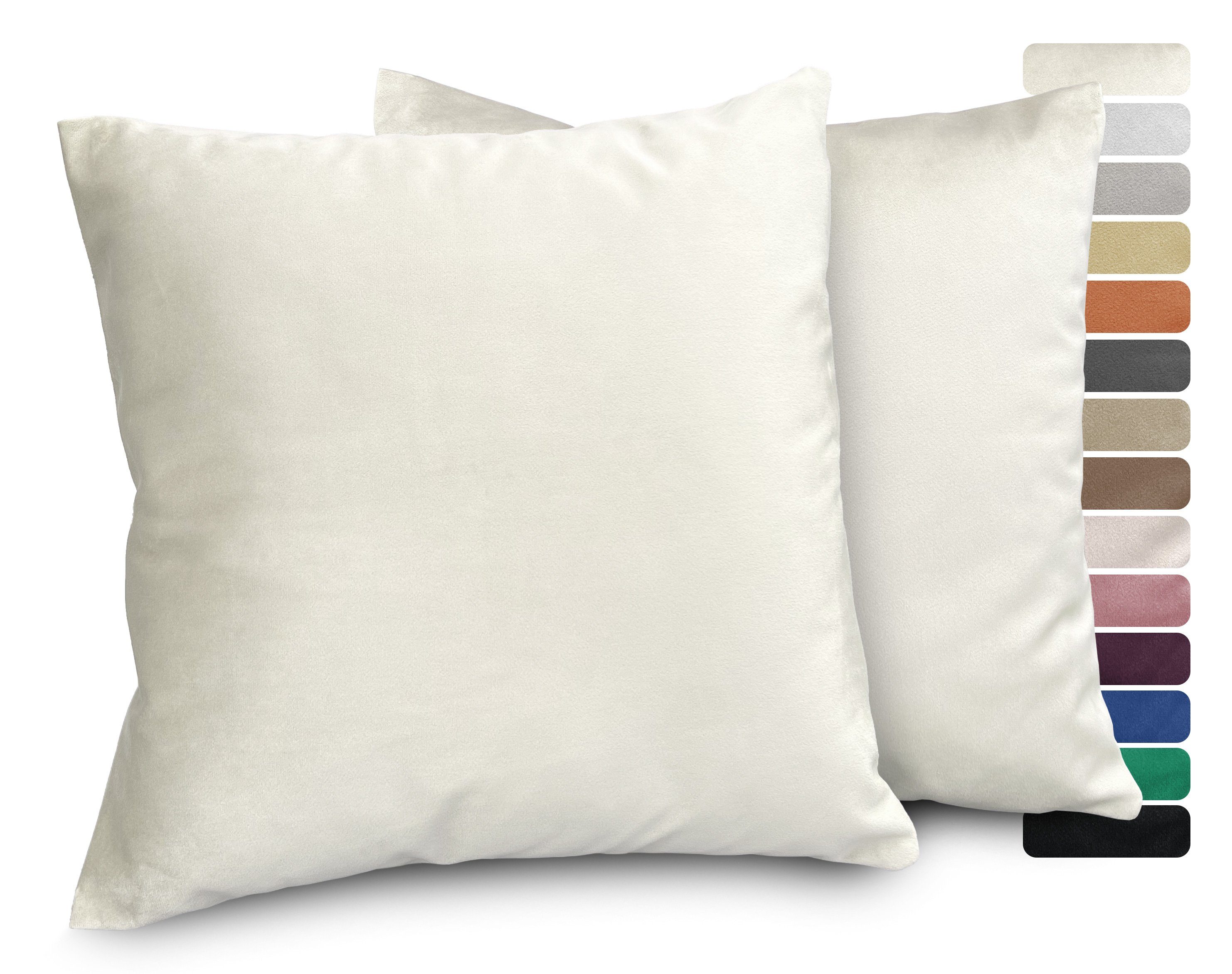 Beautex Kissenhüllen Samt Kissenhüllen 2er Set, Premium Kissenbezug, Sofa-  und Dekokissen, Größe und Farbe wählbar