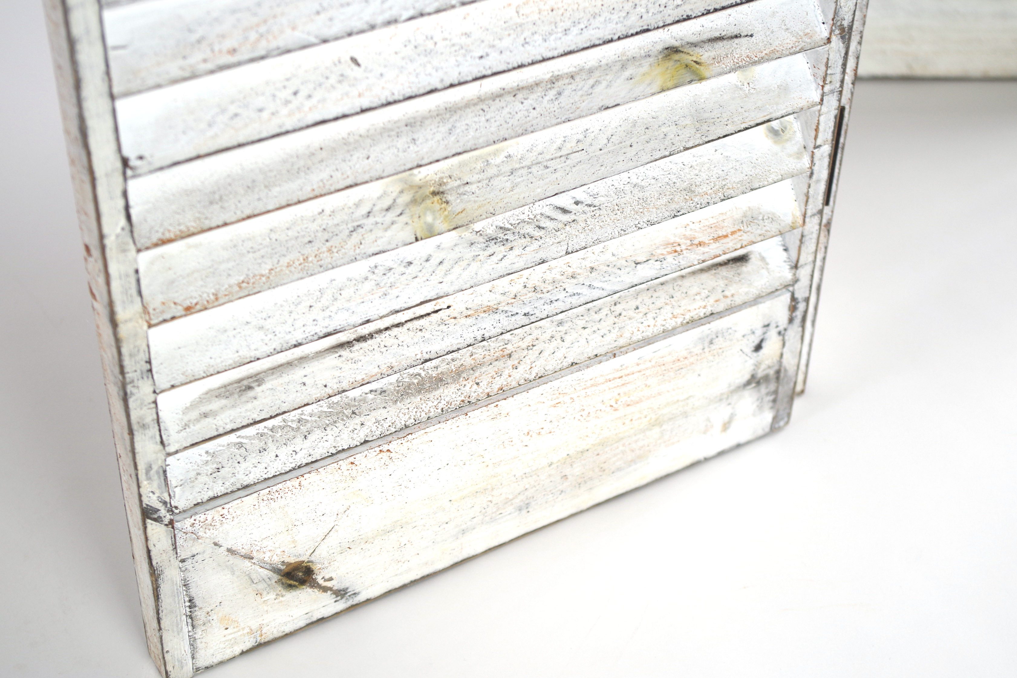 Kobolo Dekoobjekt Tischparavent Fenstersichtschutz -white washed- 90x81 cm (1 St) – Bild 3 von 5