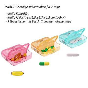 Wellgro Pillendose Große Tablettenbox für 7 Tage