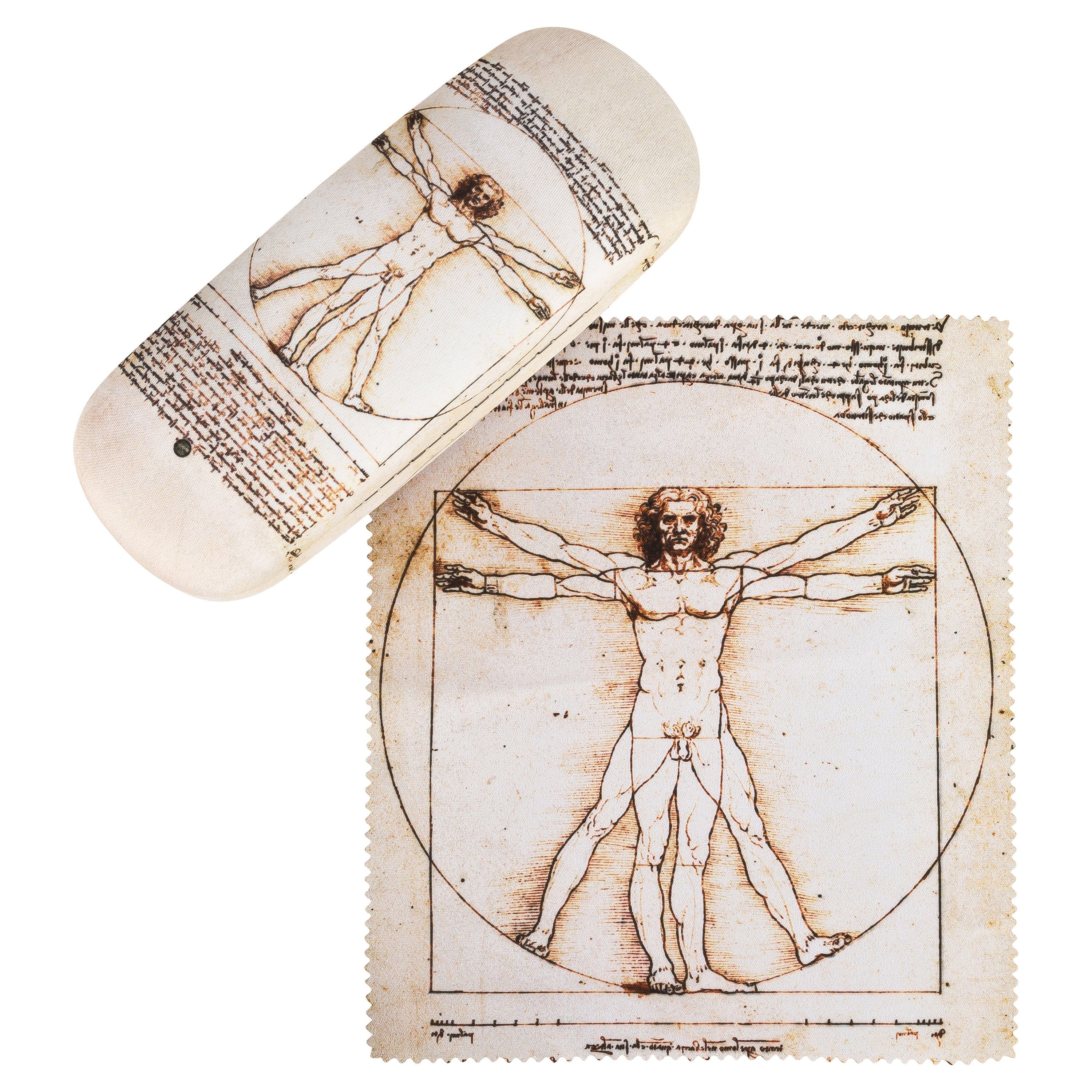 von Lilienfeld Brillenetui Brillenetui Leonardo da Vinci: Der  vitruvianische Mensch Kunst Motiv, stabiles mit Mikrofaser bezogenes  Hardcase