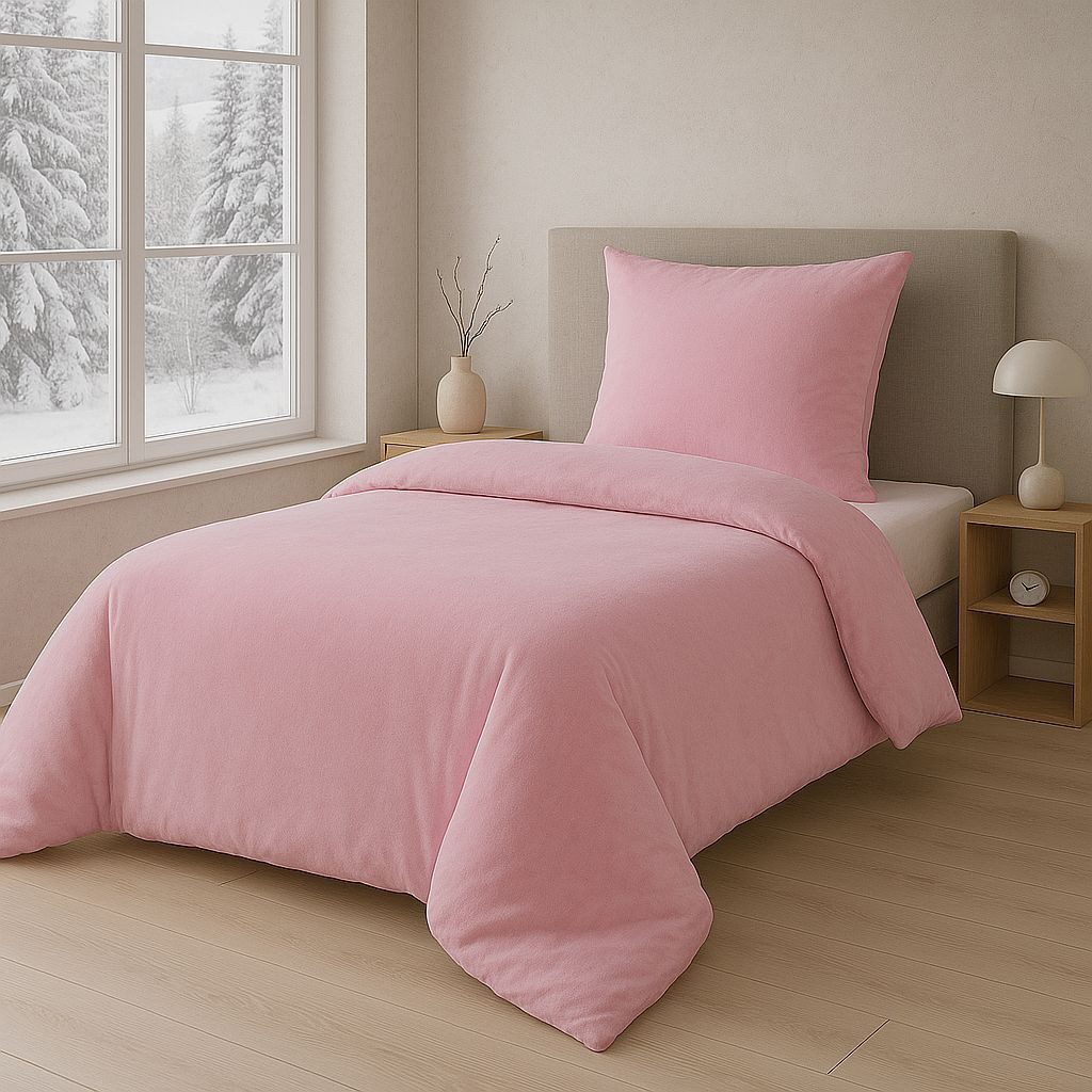 Malika Bettwäsche aus 100% Mikrofaser, 135x200 + 80x80 cm Cashmere Touch, Rosa, Cashmere Touch, 2 teilig, Für Allergiker geeignet, pflegeleicht, angenehm weicher Stoff