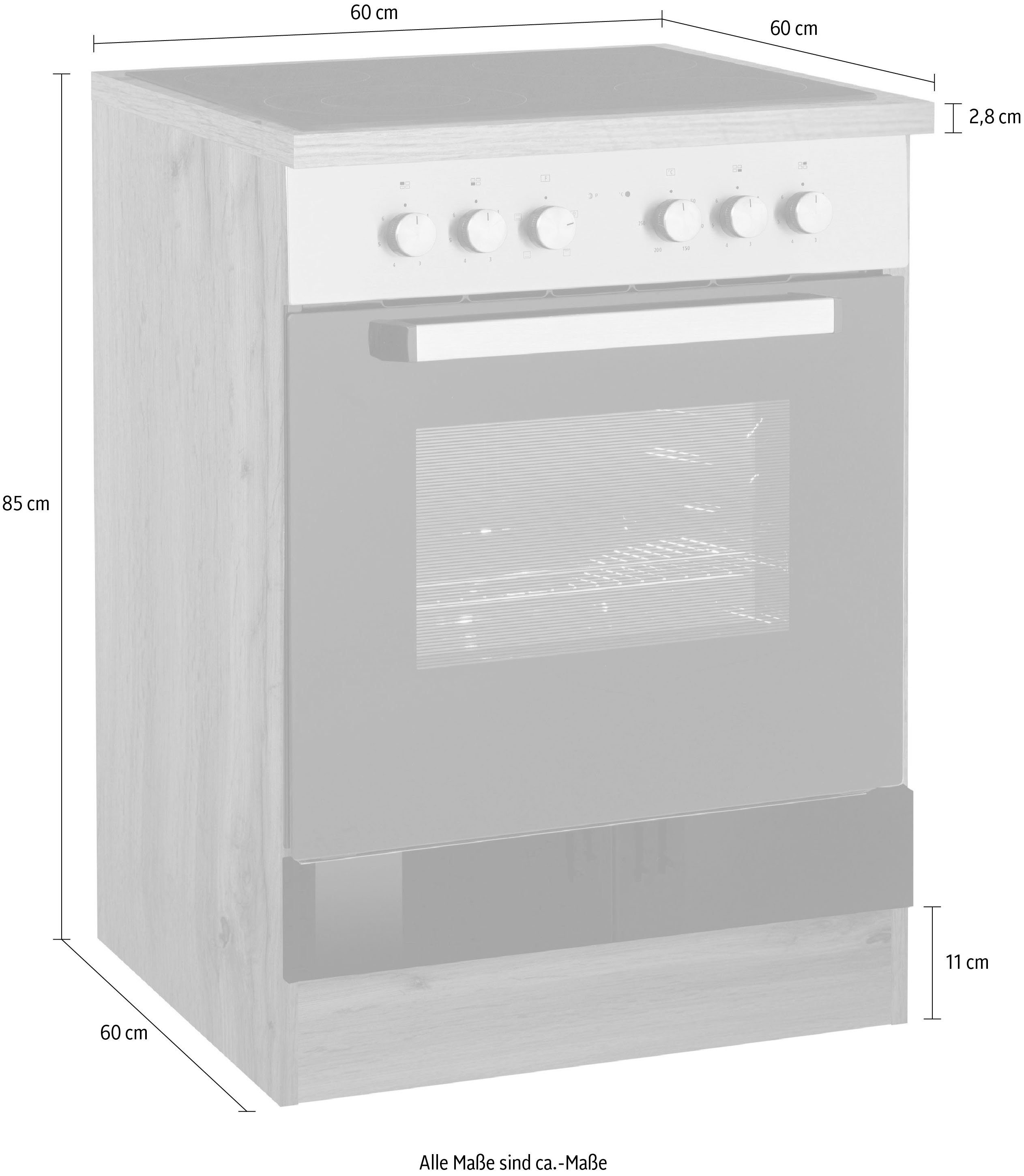 KOCHSTATION Herdumbauschrank KS-Samos 60 cm breit – Bild 4 von 5