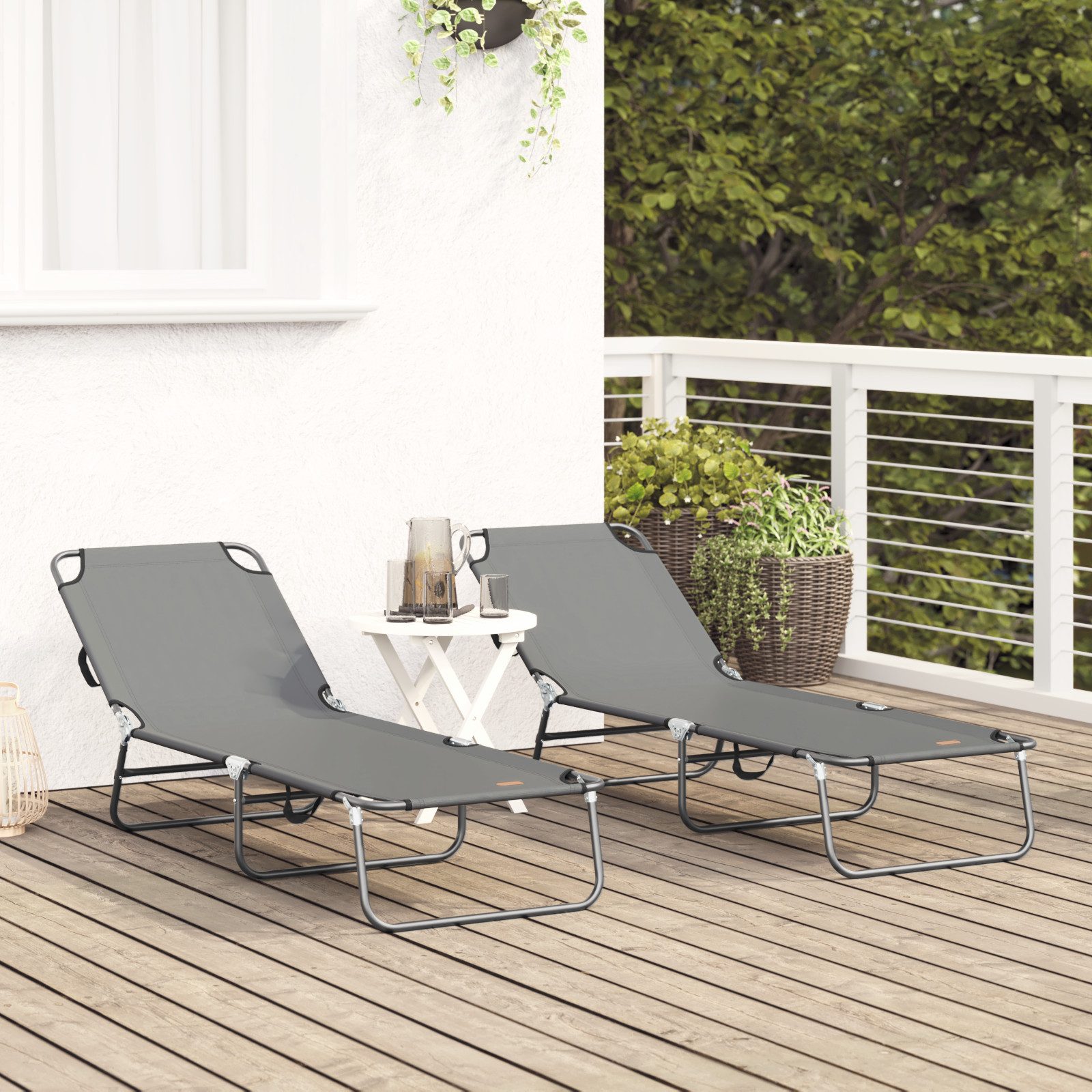 vidaXL Gartenliege Klappbare Sonnenliege 2 Stück günstig online kaufen