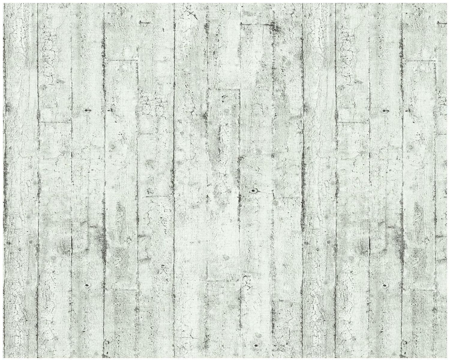Edem Prägetapete 81108BR00 Holz Tapete Shabby Chic matt weiß grau anthrazit 10,65 m2, leicht strukturiert, matt, Strukturmuster, Holz-Optik, (1 XXL Rolle, doppelte Breite, 10,65 qm), heißgeprägte Vliestapete, weiß, grau, anthrazit