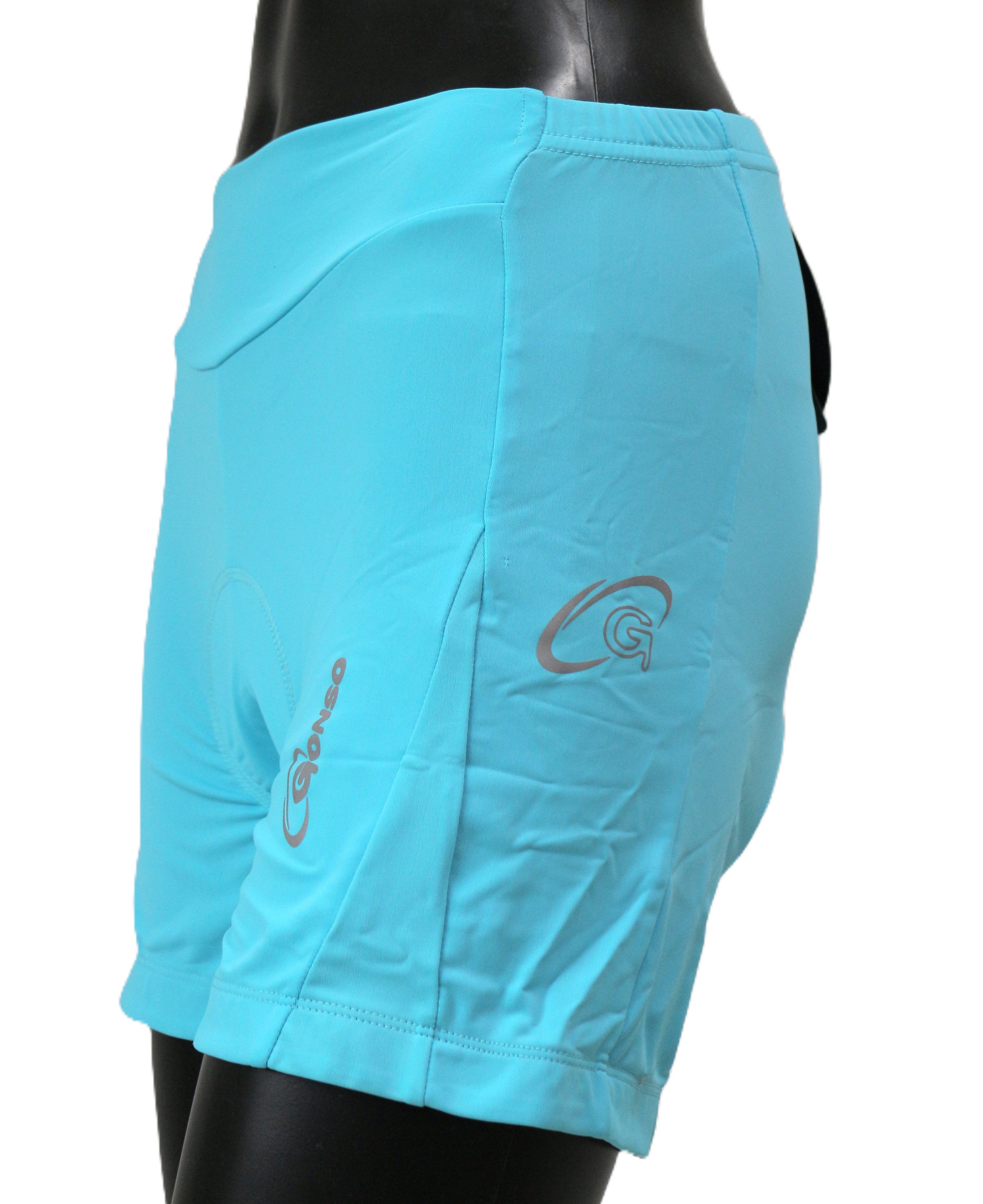 Gonso Fahrradhose CAPRI Damen Radhose Hot Pants Körpernah mit Sitzpolster nahtfrei geprägtes, tri-elastisches RELAX GEL COMFORT Sitzpolster