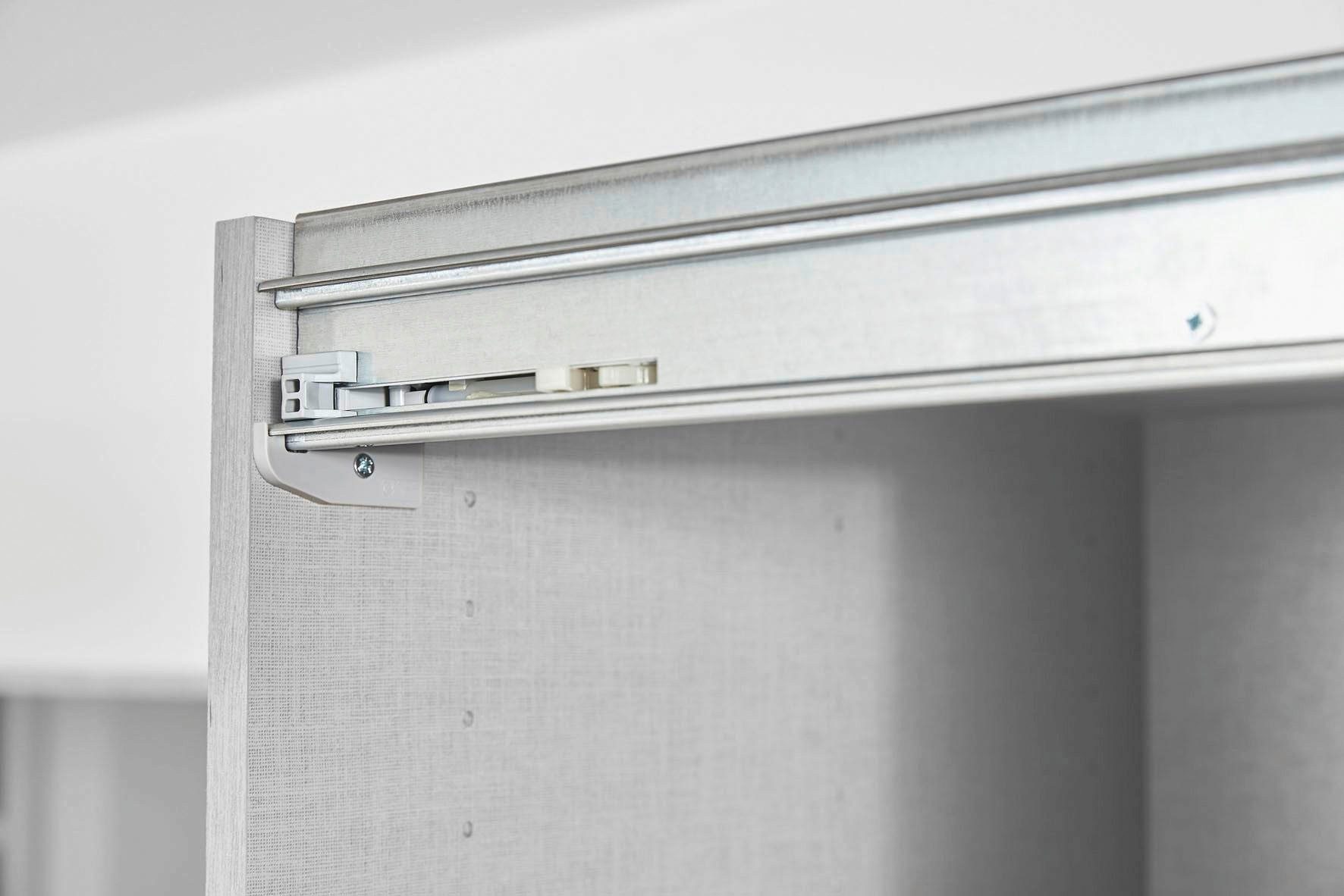 rauch Schwebetürselbsteinzug Soft-Close Zubehör Kleiderschrank Türdämpfer, 3er-Set für 4-türige Synchron-Schwebetürenschränke Breite 316 cm