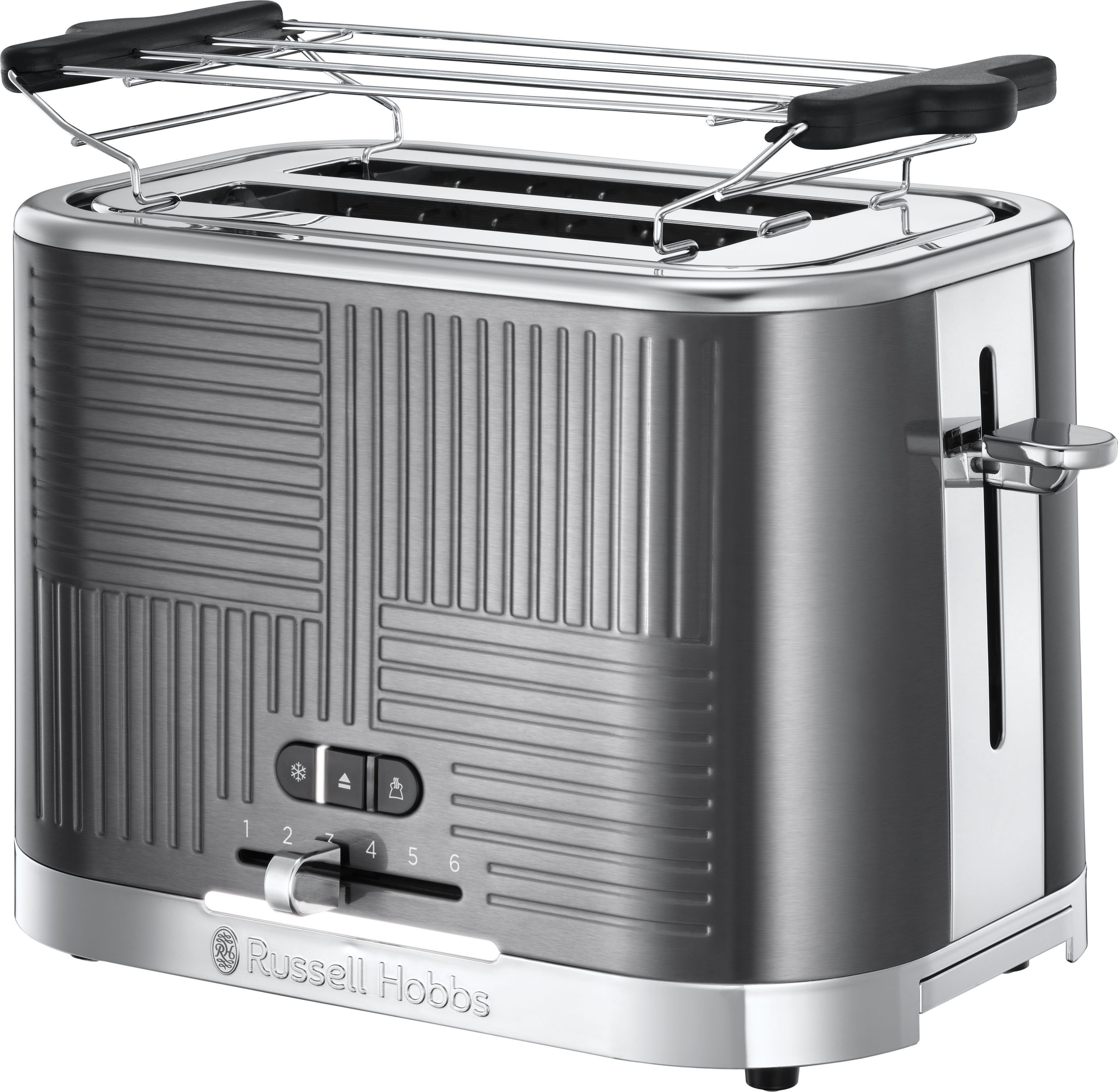 Image of RUSSELL HOBBS Toaster Geo Steel 25250-56, 2 kurze Schlitze, 1640 W