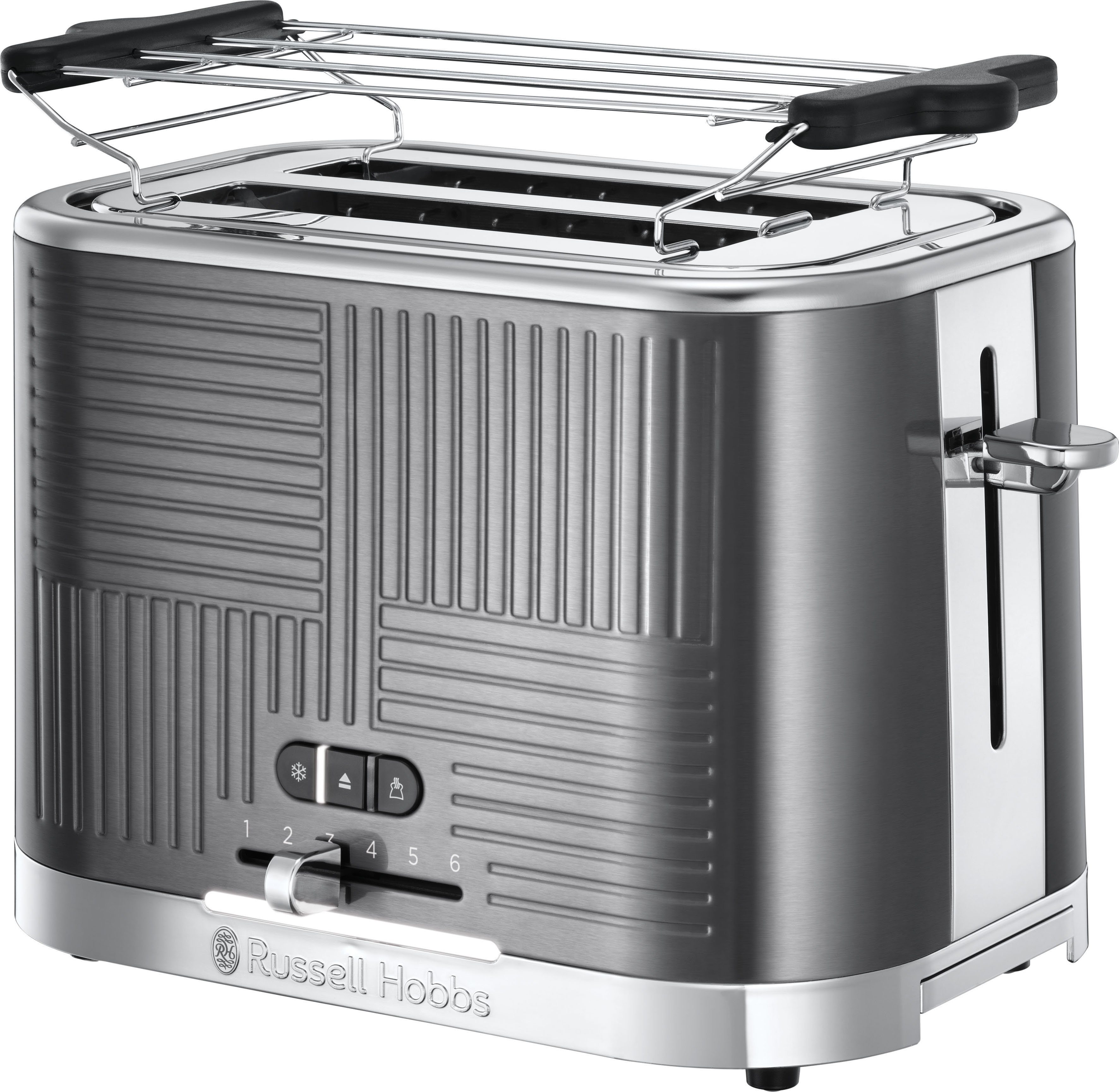 RUSSELL HOBBS Toaster Geo Steel 25250-56 6 Stufen Auftaufunktion Edelstahl  1640W, für 2 Scheiben, 1640 W