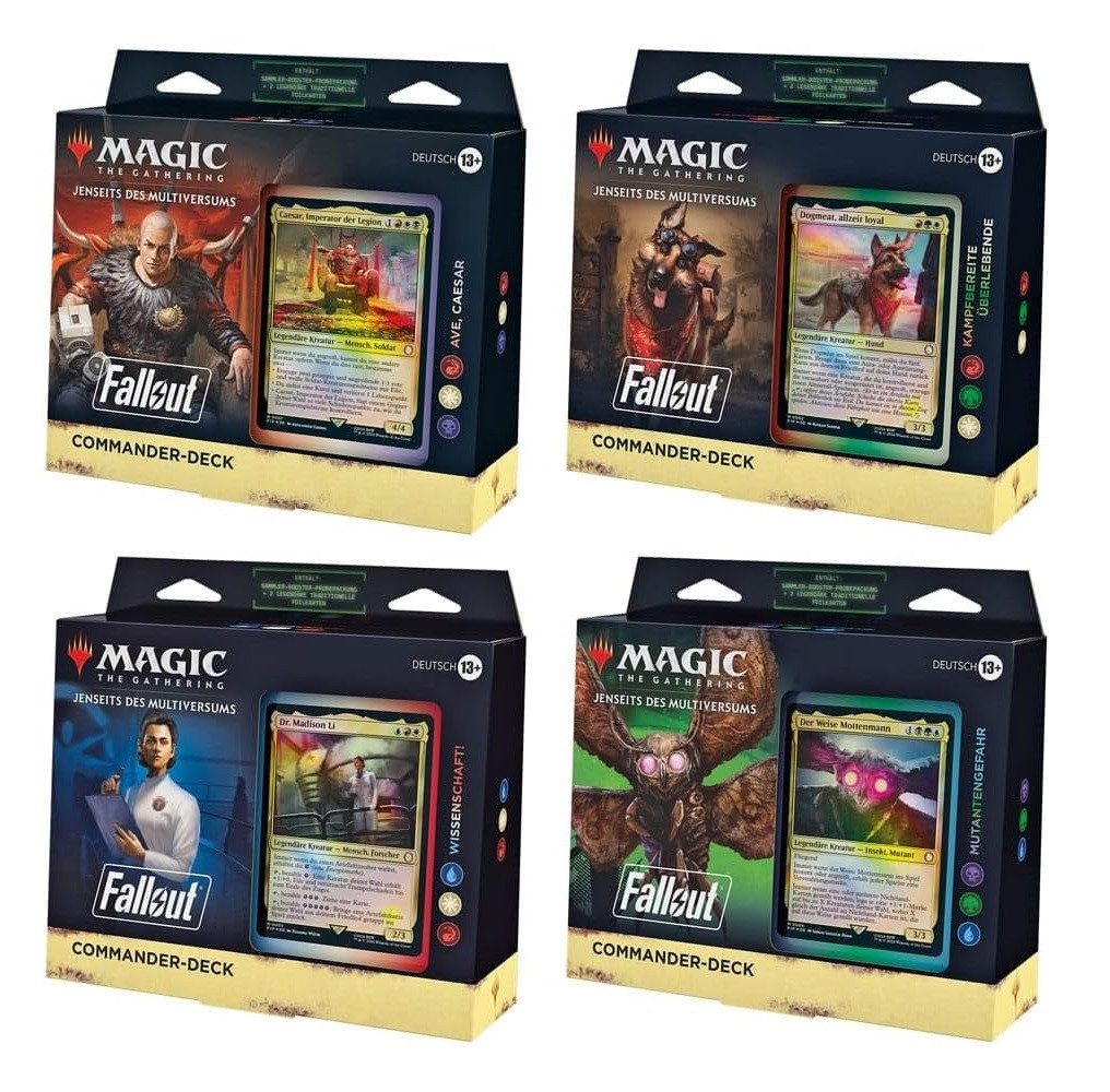 Magic the Gathering Sammelkarte Jenseits des Universums: Fallout Commander Deck Deutsch, alle 4 Decks