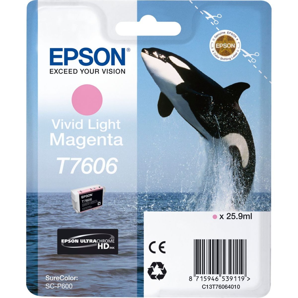 Epson Tintenpatrone vivid light magenta T 7606 N Tintenpatrone