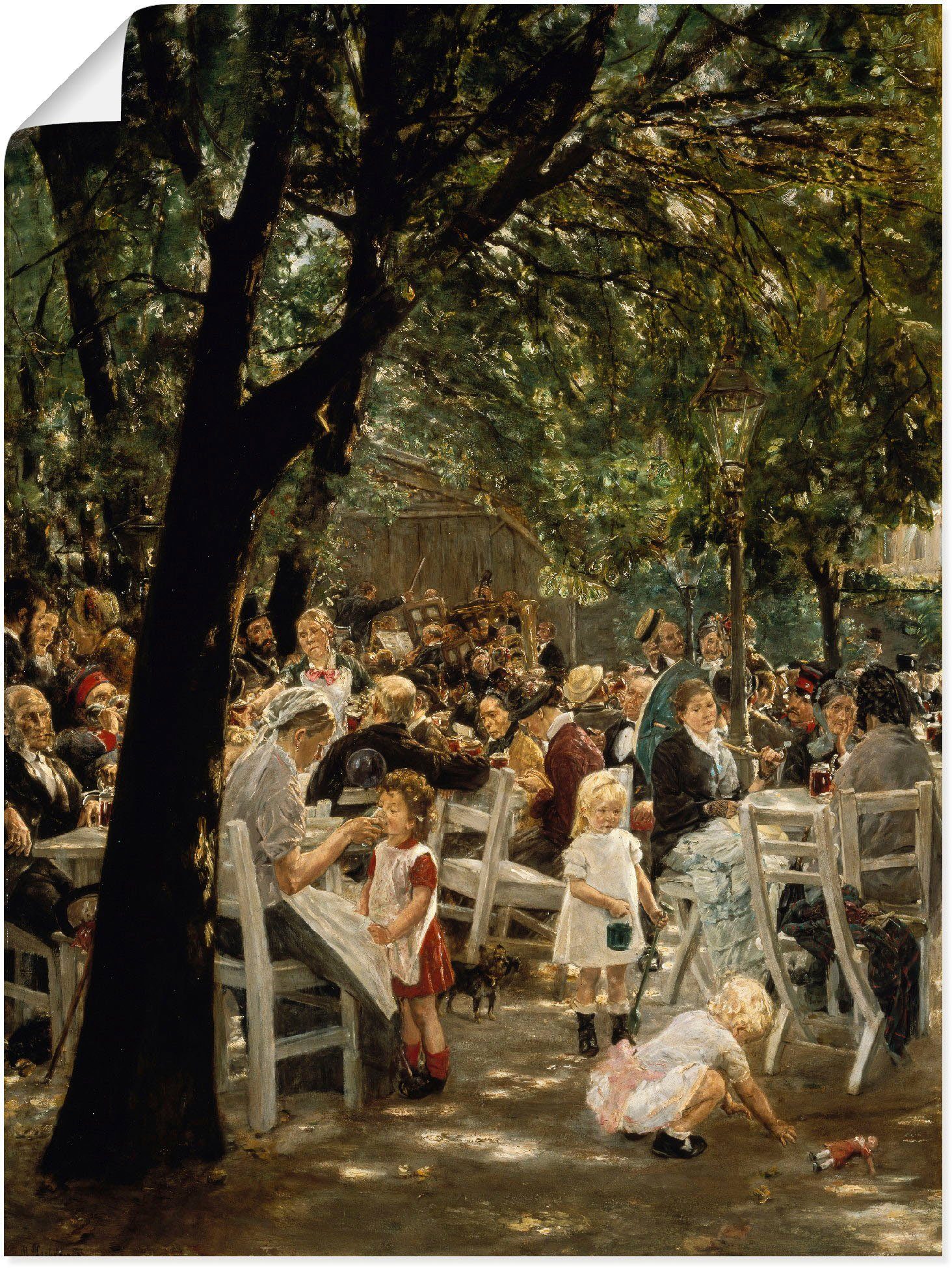 Artland Kunstdruck Münchner Biergarten. 1883/84, Gruppen & Familien (1 St), als Leinwandbild, Wandaufkleber oder Плакат in versch. Größen