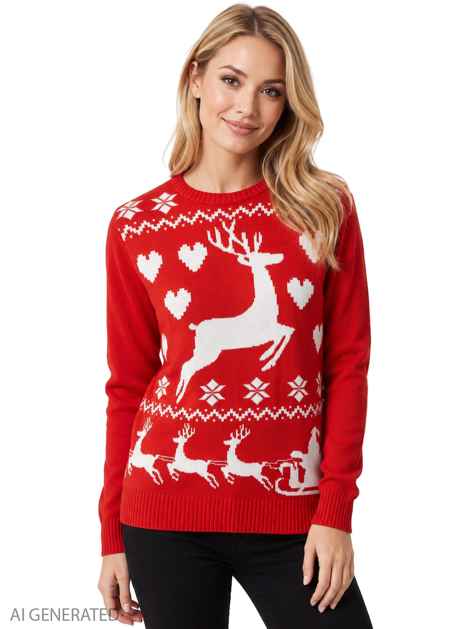 United Labels® Weihnachtspullover Winterpullover Rentier Winter Strick Pullover Sweatshirt Ugly Sweater