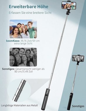 HYTIREBY Selfie-Stick Selfie Stick Stativ, Erweiterbar 4 in 1 Selfie Stange & Handy Stativ, , Für iPhone 13/12/11 Pro/XS Max/XS/8, Samsung und Smartphones
