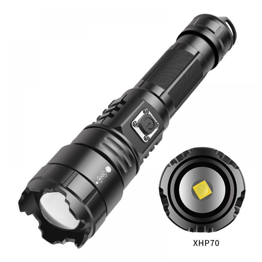 longziming Taschenlampe »LED Taschenlampe, XHP70 LED Taktische Taschenlampe ,(21700 Akku, USB)«