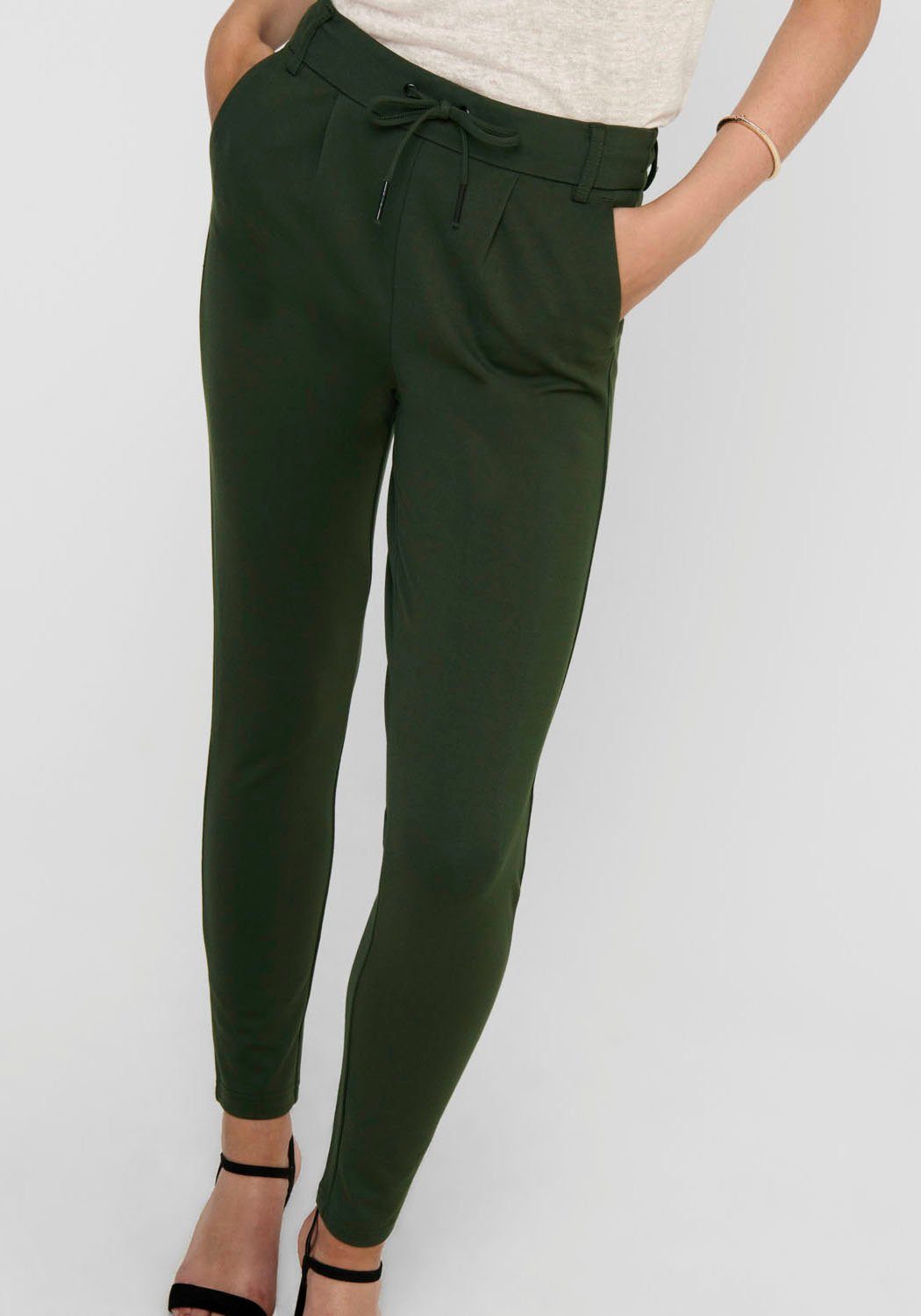 ONLY Jogger Pants ONLPOPTRASH – Joggerhose mit Tunnelzugbund und Stretch casual, Milano Rib, regular fit, Viskosemischung